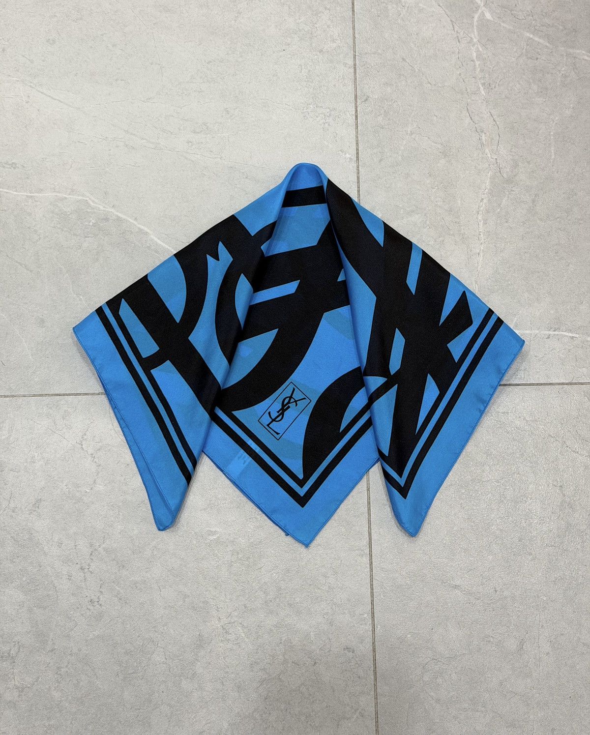 Saint Laurent Paris SAINT LAURENT Tom Ford 2002 Silk Bandana Logo Scarf Hedi ysl Size ONE SIZE - 10 Thumbnail