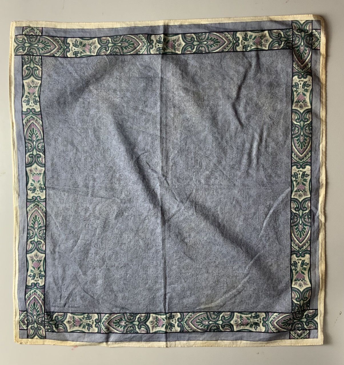 Vintage Rudolph Valentino Monogram Bandana handkerchief Size ONE SIZE - 5 Thumbnail