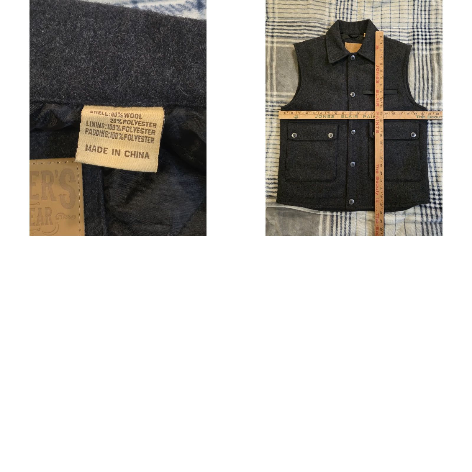 Vintage VINTAGE Cavenders Western Wear Quilt Lined Wool Vest Snap Mackinaw Gray Men's S NWOT Size US S / EU 44-46 / 1 - 8 Thumbnail