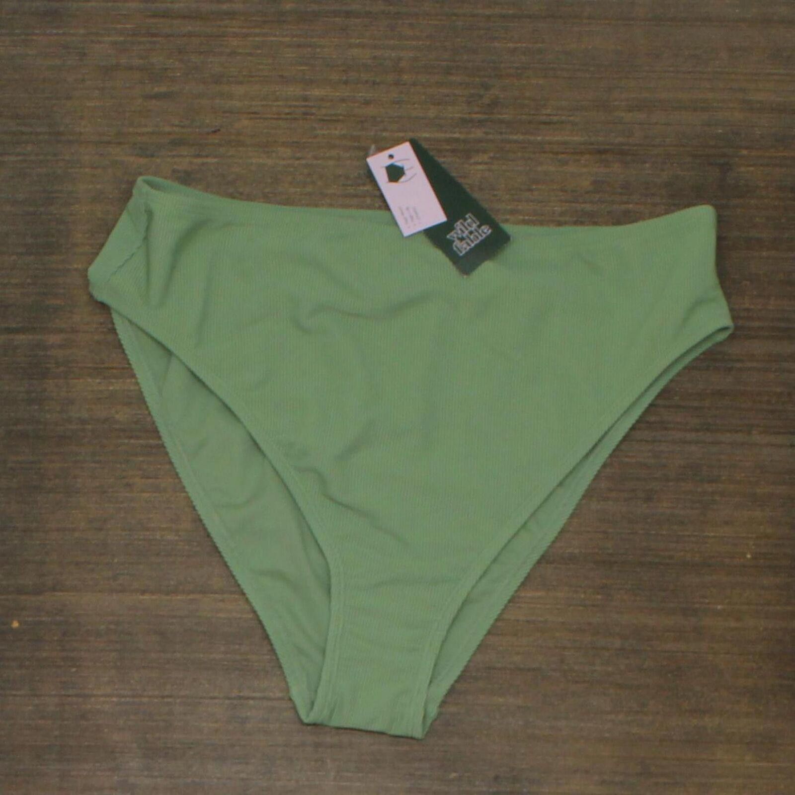 Designer NWT Wild Fable Cheeky Bikini Bottom PID-45PM77 M Sage Green Size ONE SIZE - 1 Thumbnail