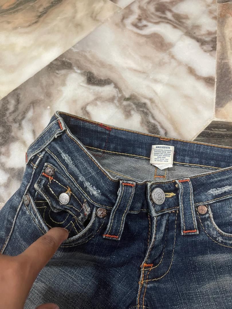 Tornado Mart Vintage True Religion Flare Denim Jeans Size 28" / US 6 / IT 42 - 10 Thumbnail