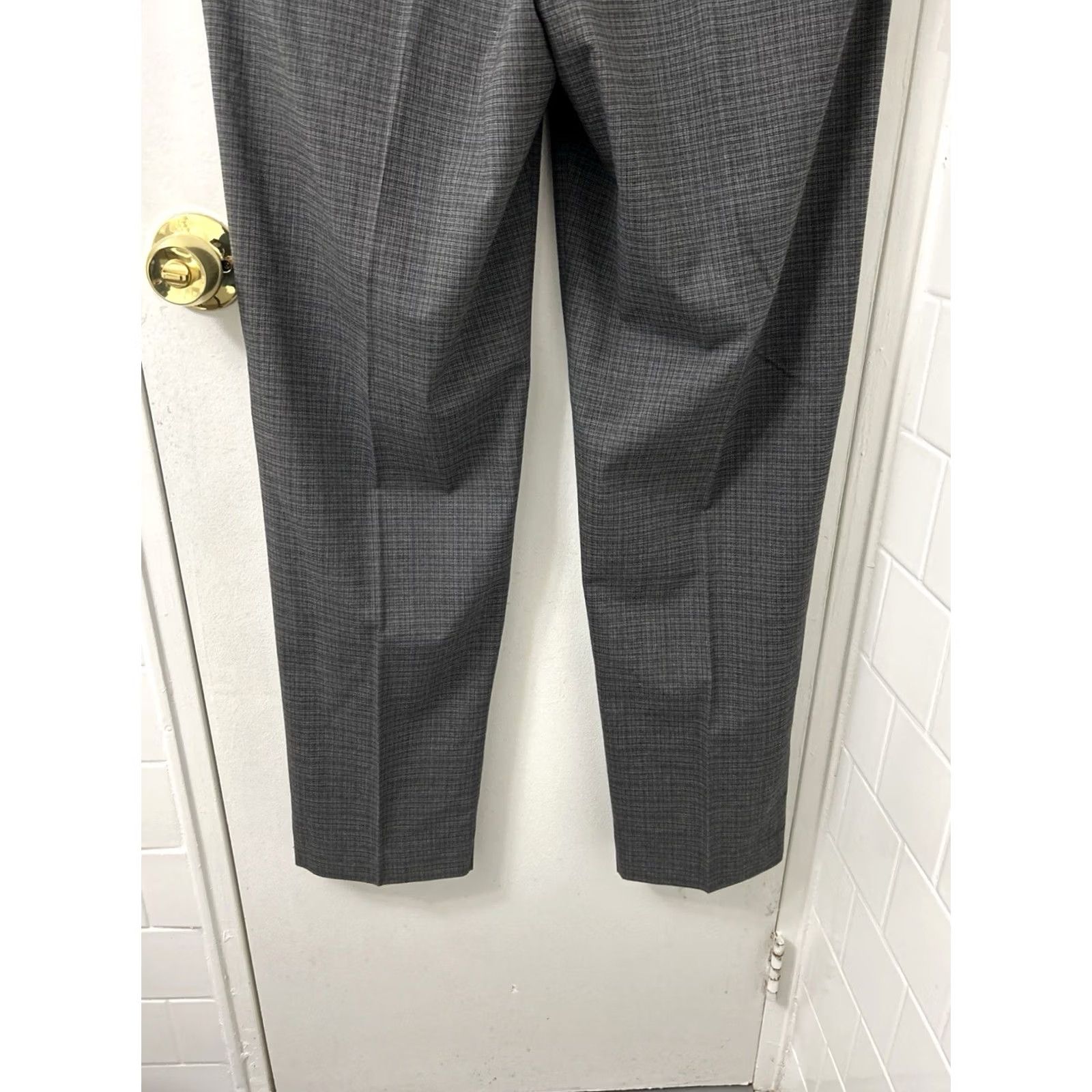 Nautica Nautica Slim Fit Dress Pants Mens 34x32 Black Grey NWT Zipper Button Flat Front Polyester Blend Size US 34 / EU 50 - 3 Thumbnail