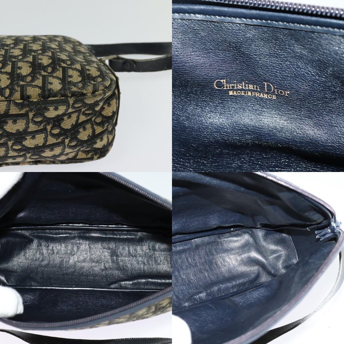 Dior DIOR Trotter Canvas Shoulder Bag Navy Gold Size ONE SIZE - 11 Thumbnail