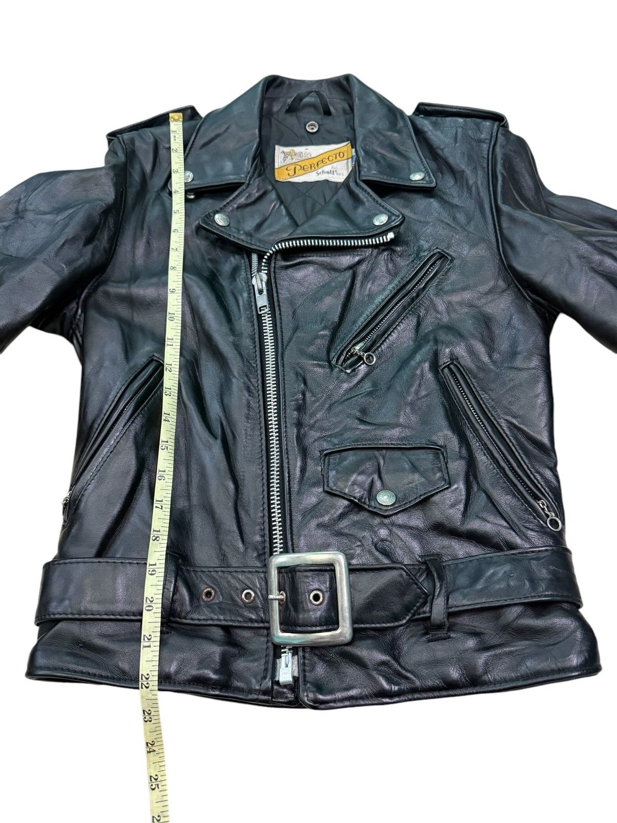 Schott RARE VINTAGE SCHOOT PERFECTO DOUBLE LEATHER RIDERS JACKET Size XS / US 0-2 / IT 36-38 - 15 Thumbnail