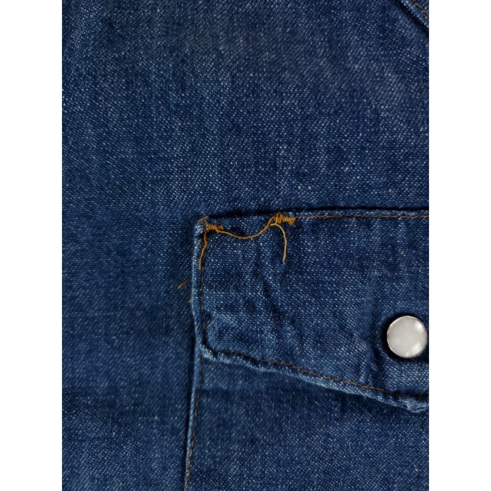 Imperial VINTAGE Key Imperial Shirt Denim Pearl Snap VTG Blue Long Sleeve Mens XL Long Size US XL / EU 56 / 4 - 5 Thumbnail