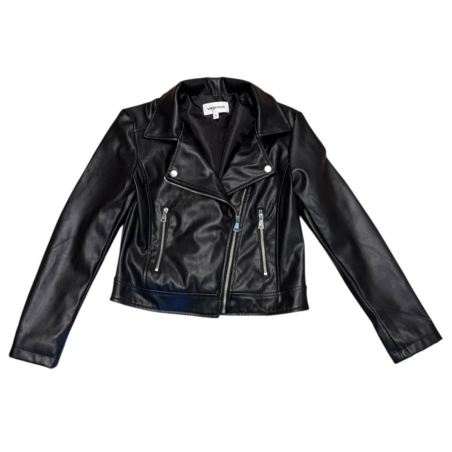 Other Vigoss Black Faux Leather Zipper Biker Size Small Size S / US 4 / IT 40 - 3 Thumbnail