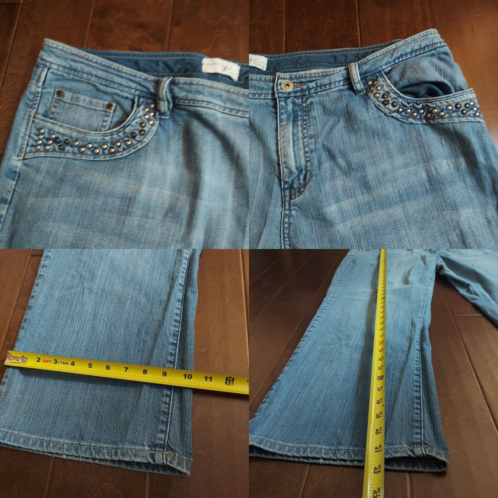 Denime Venezia Women's Jeans Denim Blue Studded Pockets Plus Size 22 Size 40" / US 18 - 8 Thumbnail