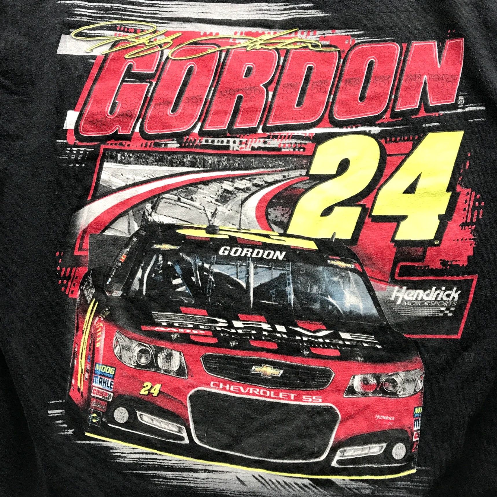 NASCAR Nascar Jeff Gordon #24 Hendrick Motorsports T-Shirt Mens Medium Long Sleeve Crew Neck Graphic Black Red Size US M / EU 48-50 / 2 - 5 Thumbnail