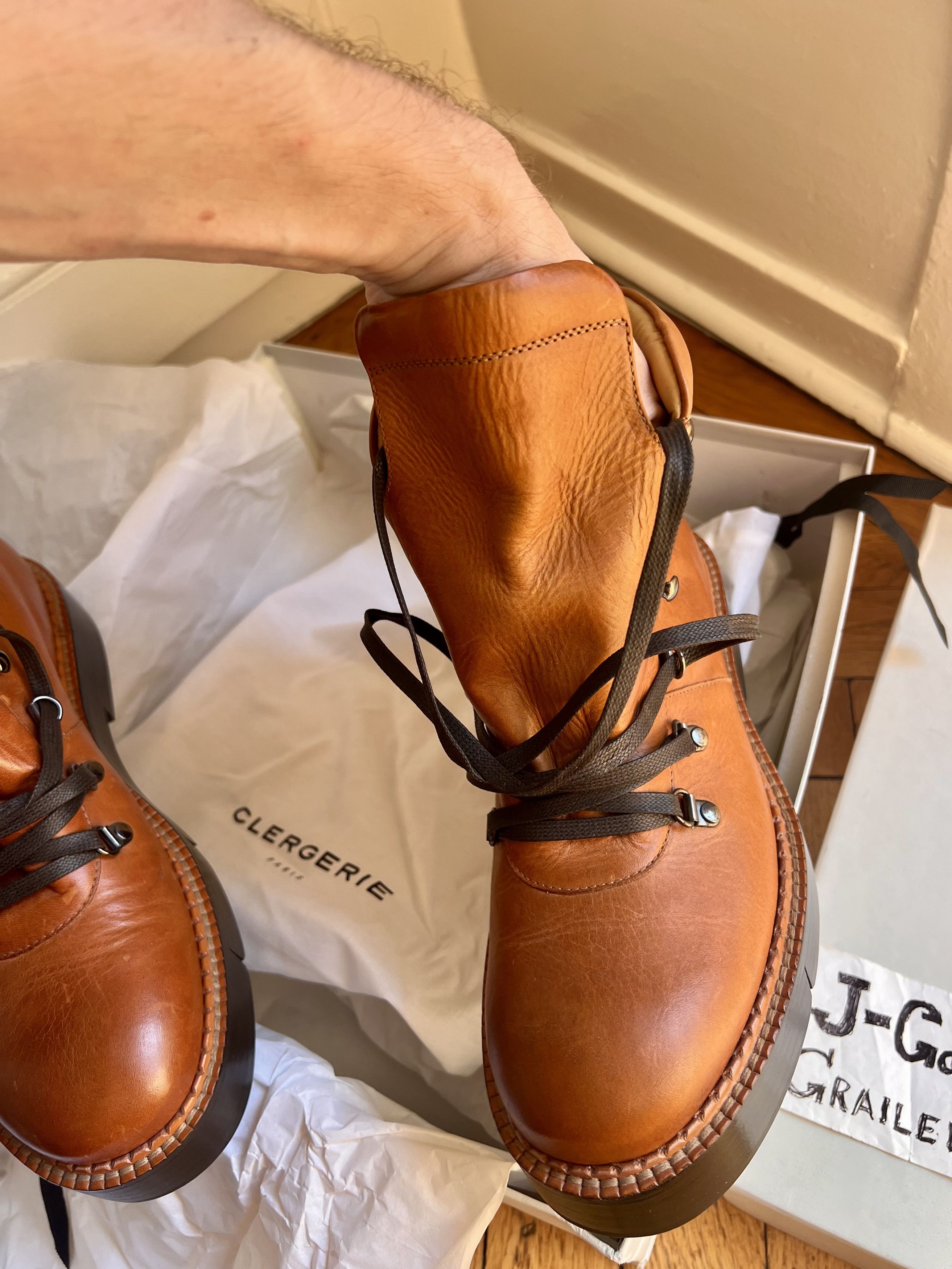 Designer × Saint Laurent Paris Clergerie Paris Callum Boot on Goodyear welt on PLATFORM Size US 8 / EU 41 - 9 Thumbnail
