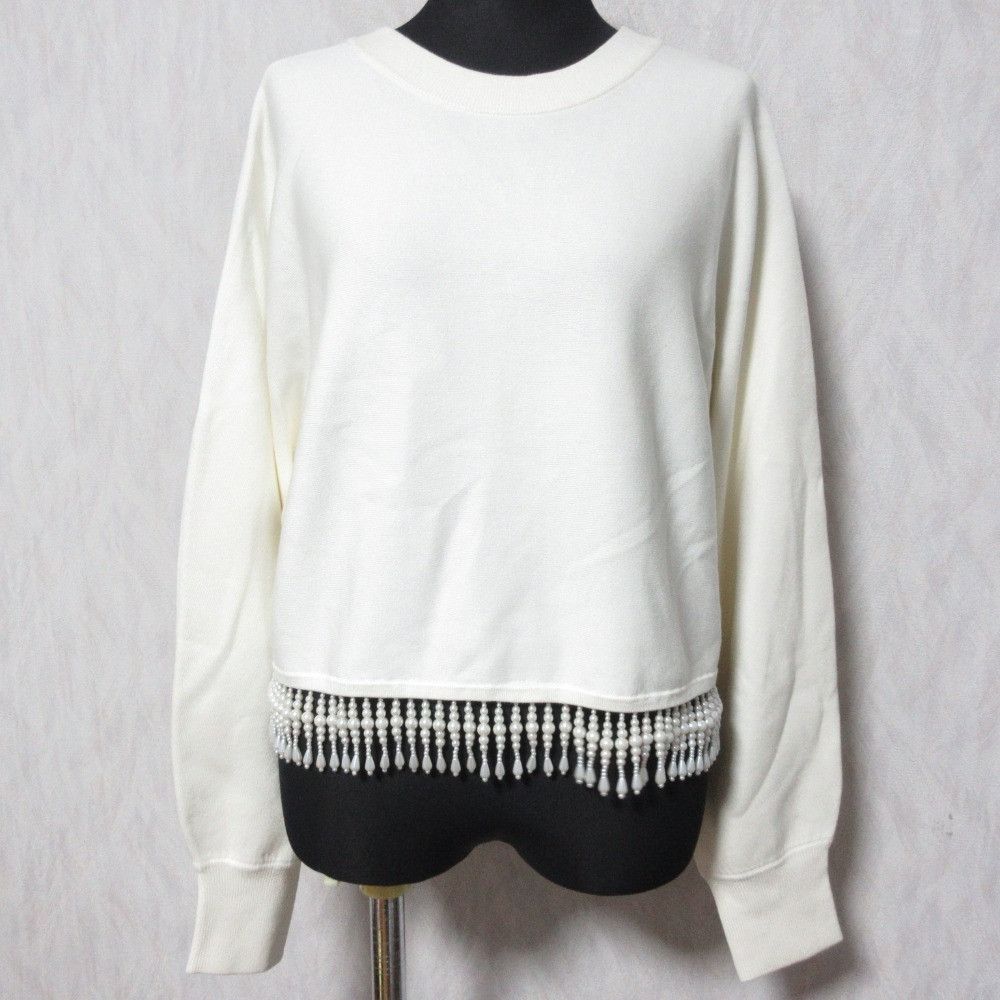 Other Other Diagram Pearl Fringe Knit Top Cotton Tops 0323343201 DUTY FREE for USA Size ONE SIZE - 1 Thumbnail