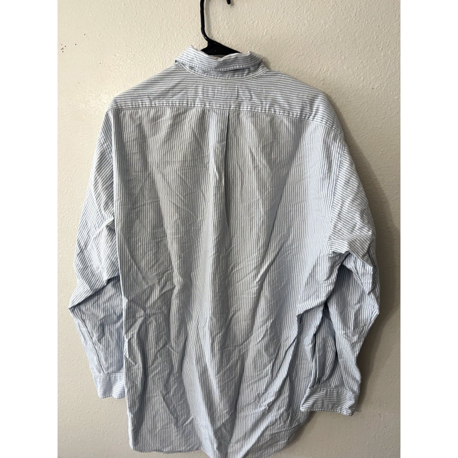 Ralph Lauren Ralph Lauren Dress Shirt Mens Size 16.5 Yarmouth Blue & White Striped Shirt Mens 16.5 Blue Classic Striped Polo Ralph Lauren Mens Shirt Size 46R - 4 Thumbnail