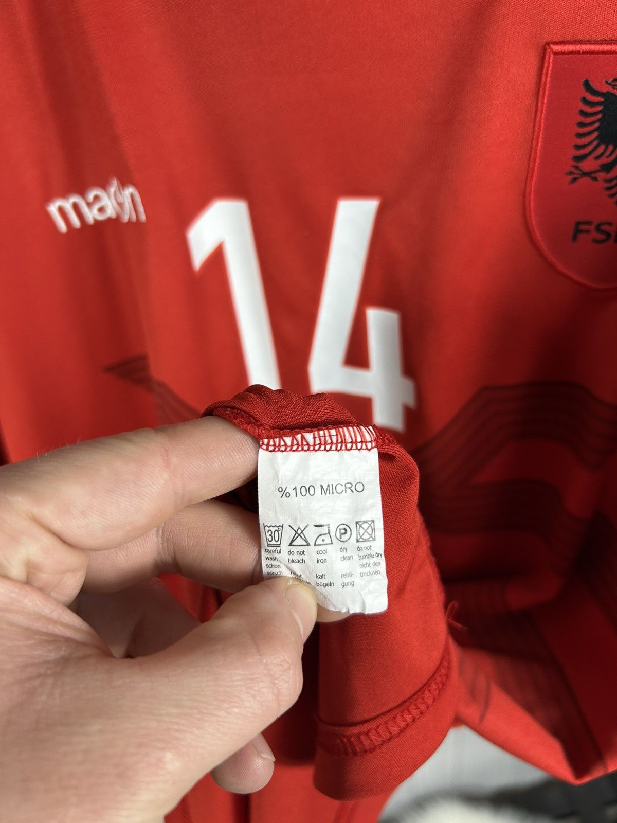 Macron Albania Home Jersey 2016/17 #14 Taulant Xhaka Size L Size US L / EU 52-54 / 3 - 11 Thumbnail