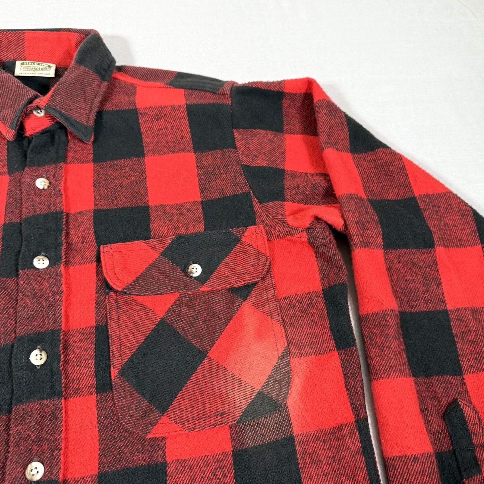 Vintage VINTAGE Five Brother Shirt Men M Red Buffalo Plaid Flannel Heavy Cotton 90s Size US M / EU 48-50 / 2 - 3 Thumbnail