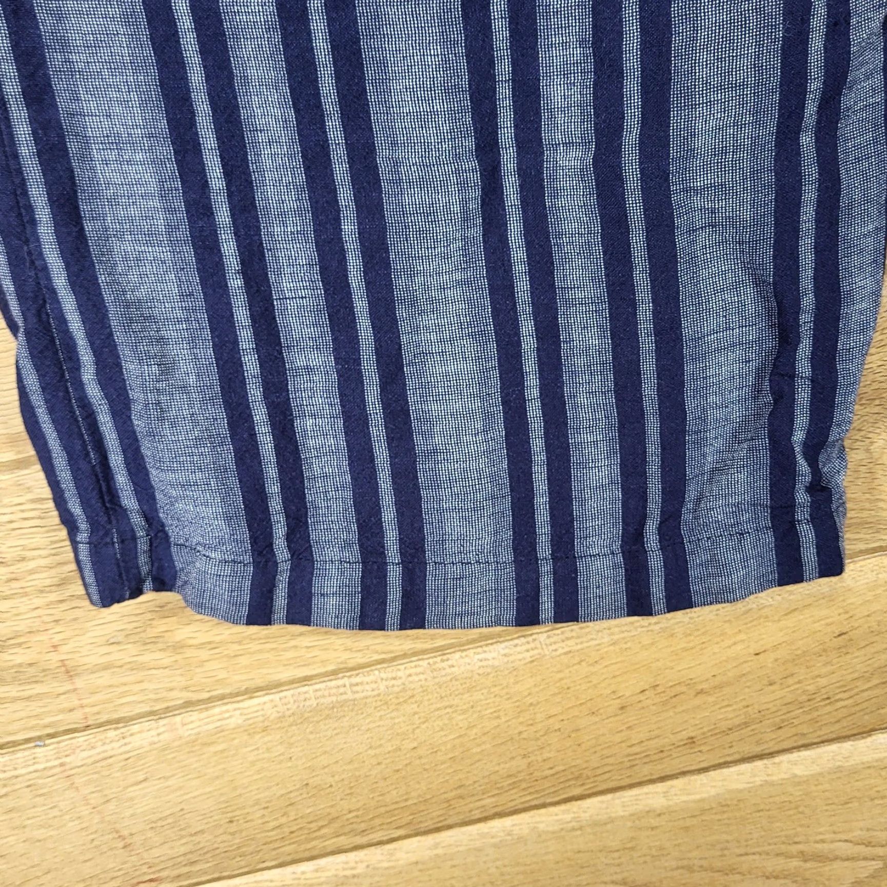 Merona Merona Blue Striped Linen Blend Wide Leg Pants XS Womens Linen Rayon Lightweight Elastic Drawstring Size 26" / US 2 / IT 38 - 7 Thumbnail