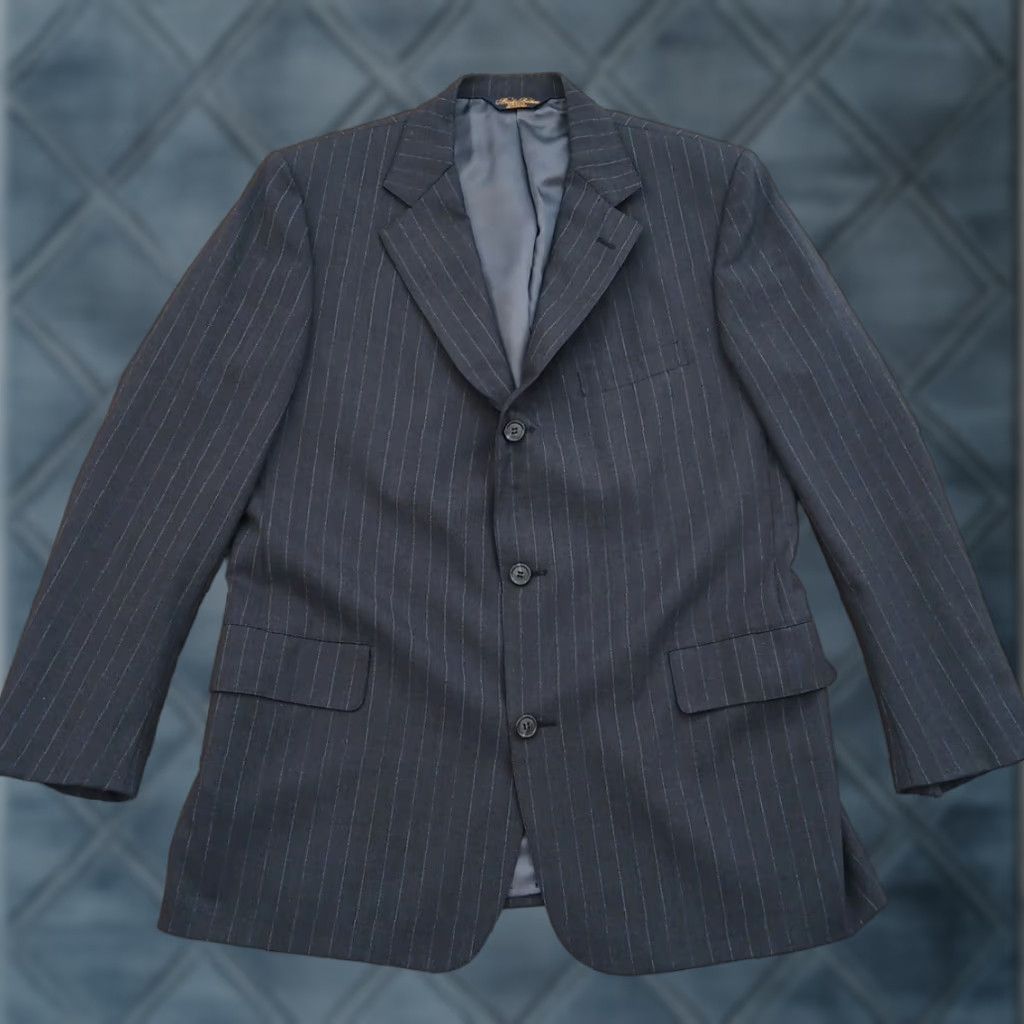Brooks Brothers Brooks Brothers Blazer Mens 41 Wool Gray Striped Single-Breasted Two-Button Notch Lapel 2 Piece Regular Sold as is Size 42R - 1 Thumbnail