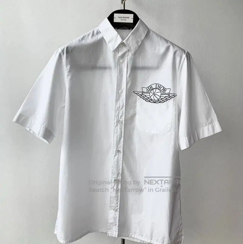 Dior Dior White Cotton Graphic Short Sleeve Shirt . Size US S / EU 44-46 / 1 - 1 Thumbnail