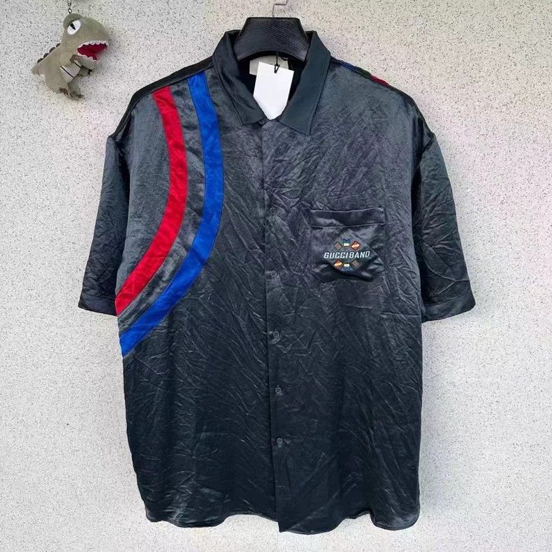 Gucci Gucci Flag Short Sleeve Shirt Size 58 - dmc Size US XXL / EU 58 / 5 - 1 Thumbnail