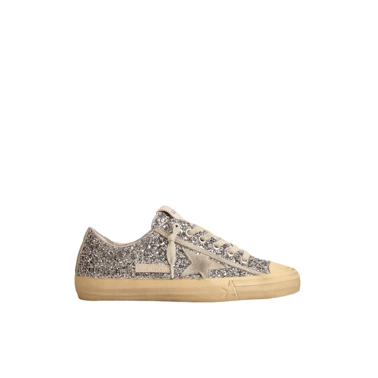 GOLDEN GOOSE V-Star LTD Women's Silver/Ice Glitter Sneakers