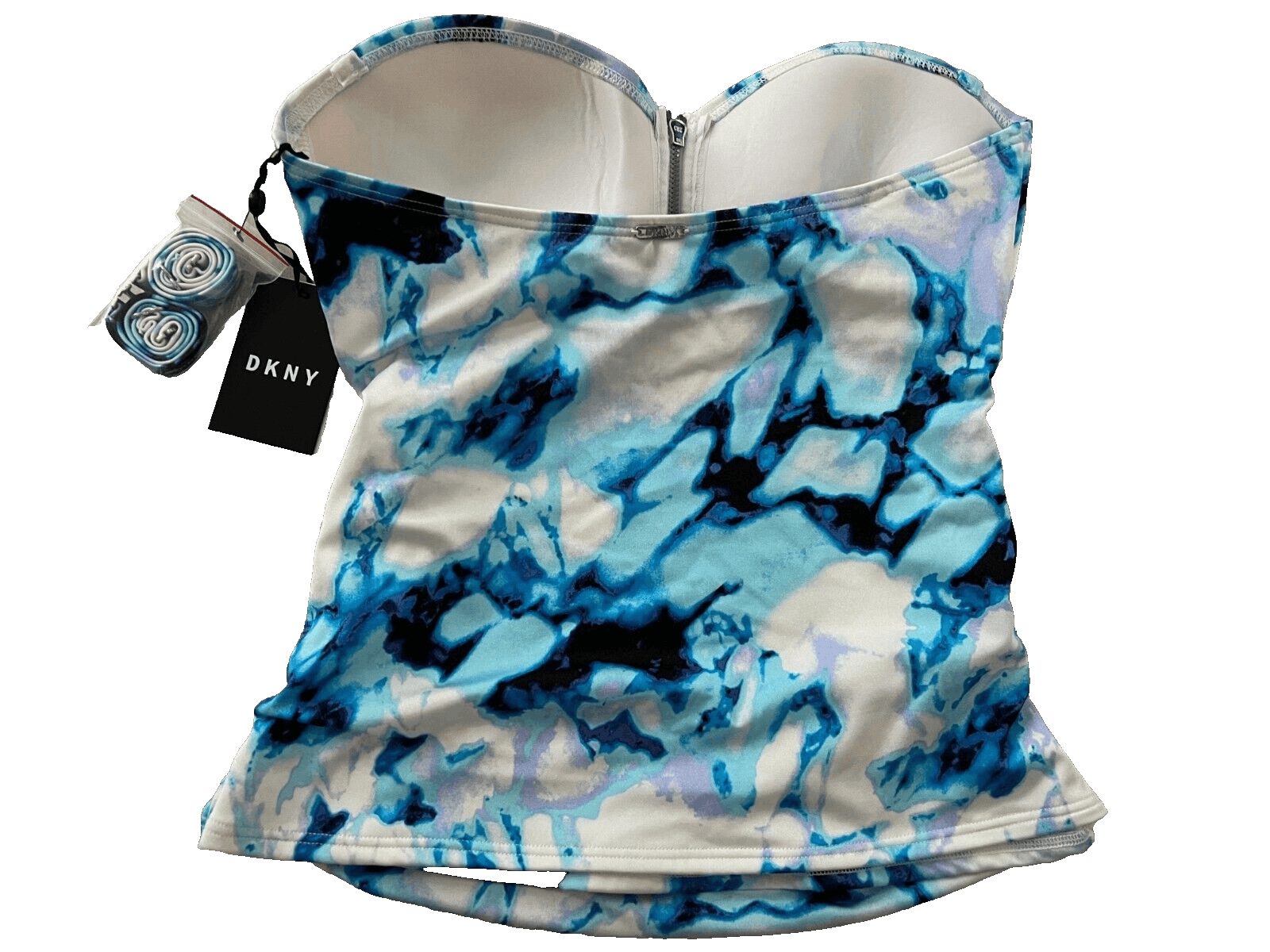 DKNY DKNY Strapless Tankini Swim Top Quartz Blue Tie Dye ( XS ) Size XS / US 0-2 / IT 36-38 - 4 Thumbnail