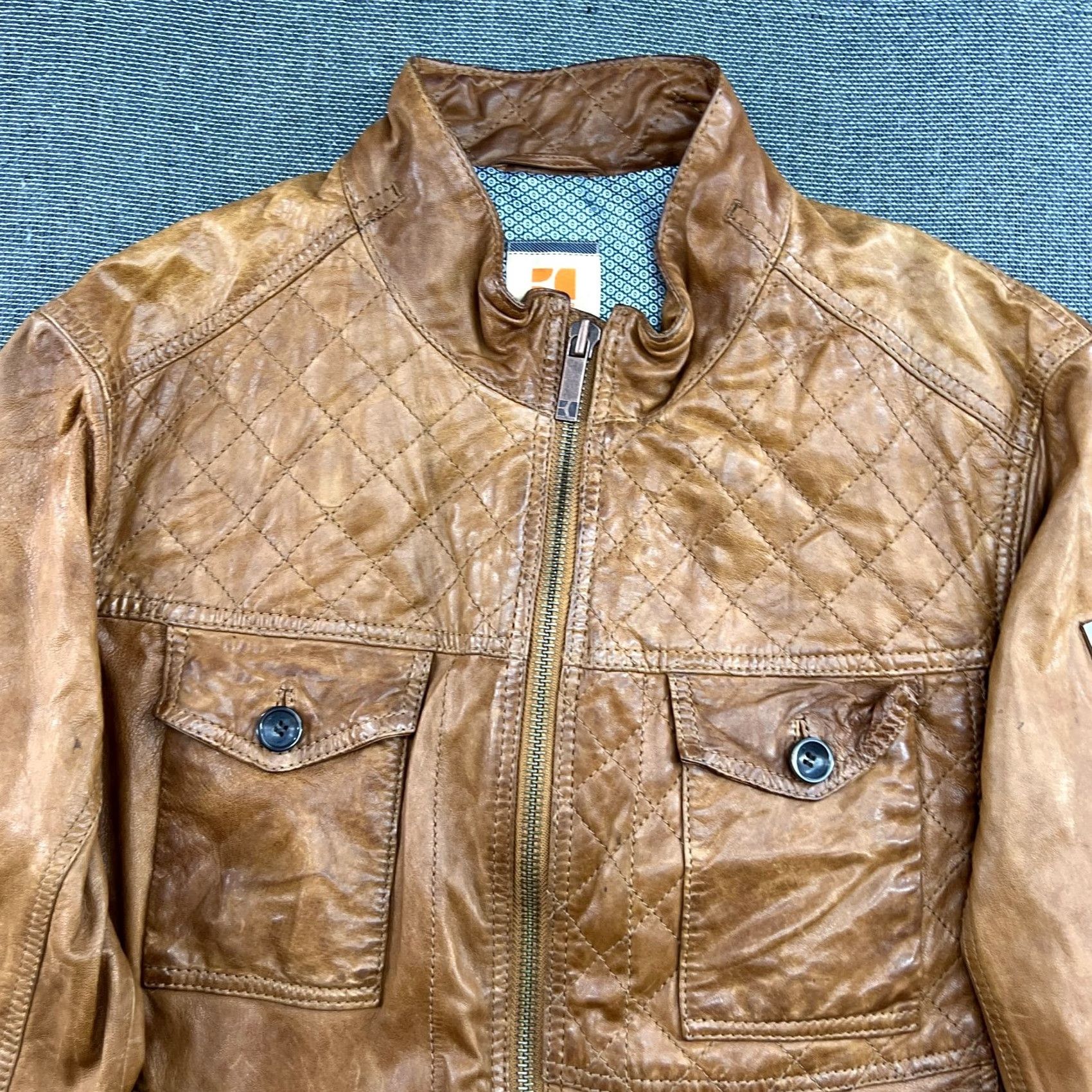 Hugo Boss Hugo Boss Brown Lamb Leather Jacket Mens Size 52 Bomber Jacket Brown Size US L / EU 52-54 / 3 - 7 Thumbnail
