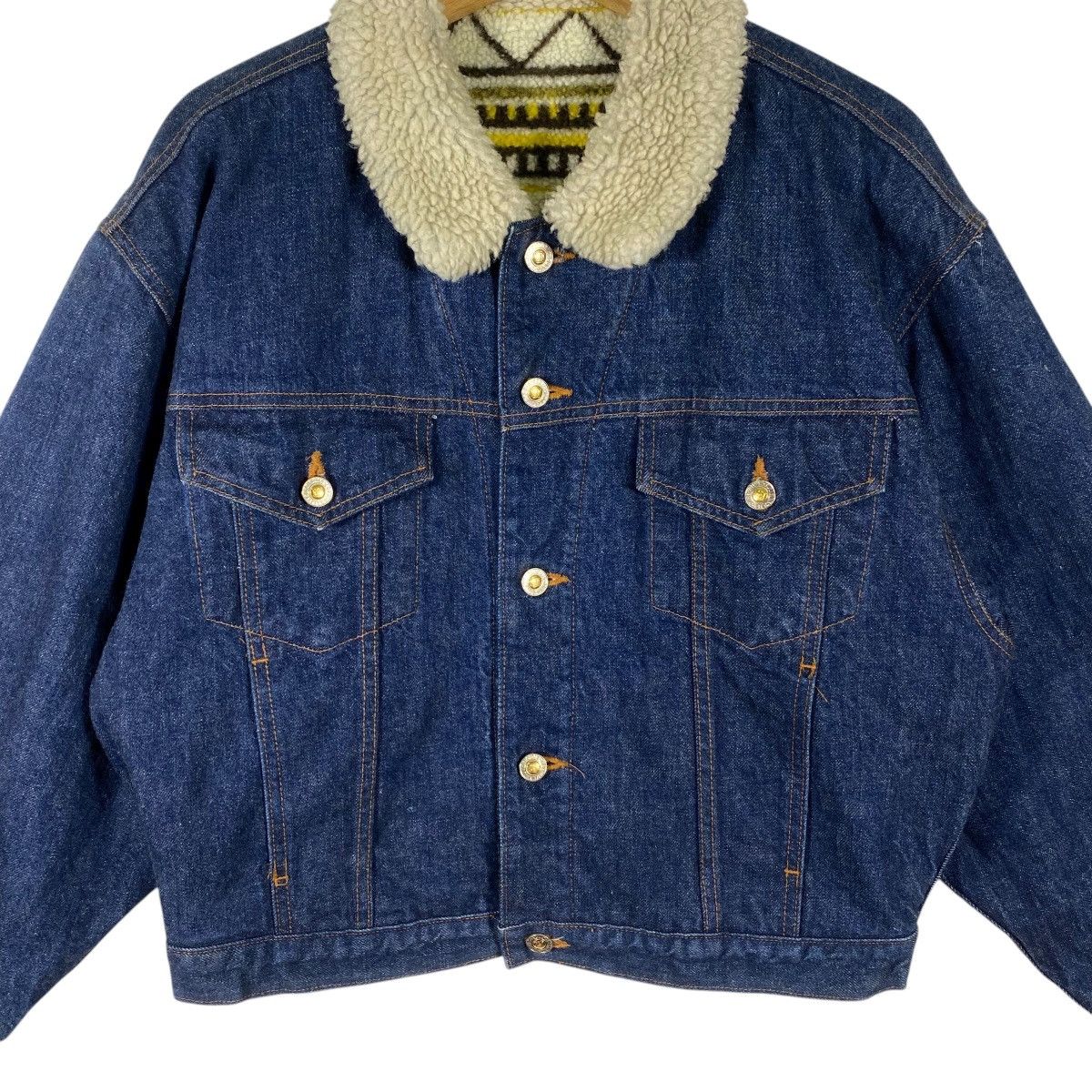 Big John Vintage Big John Aztec Sherpa Lined Denim Jean Jacket Size L Size US L / EU 52-54 / 3 - 4 Thumbnail