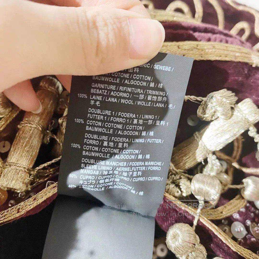 Saint Laurent Paris Saint Laurent Burgundy Embroidered Velvet Jacket. Size S / US 4 / IT 40 - 5 Thumbnail