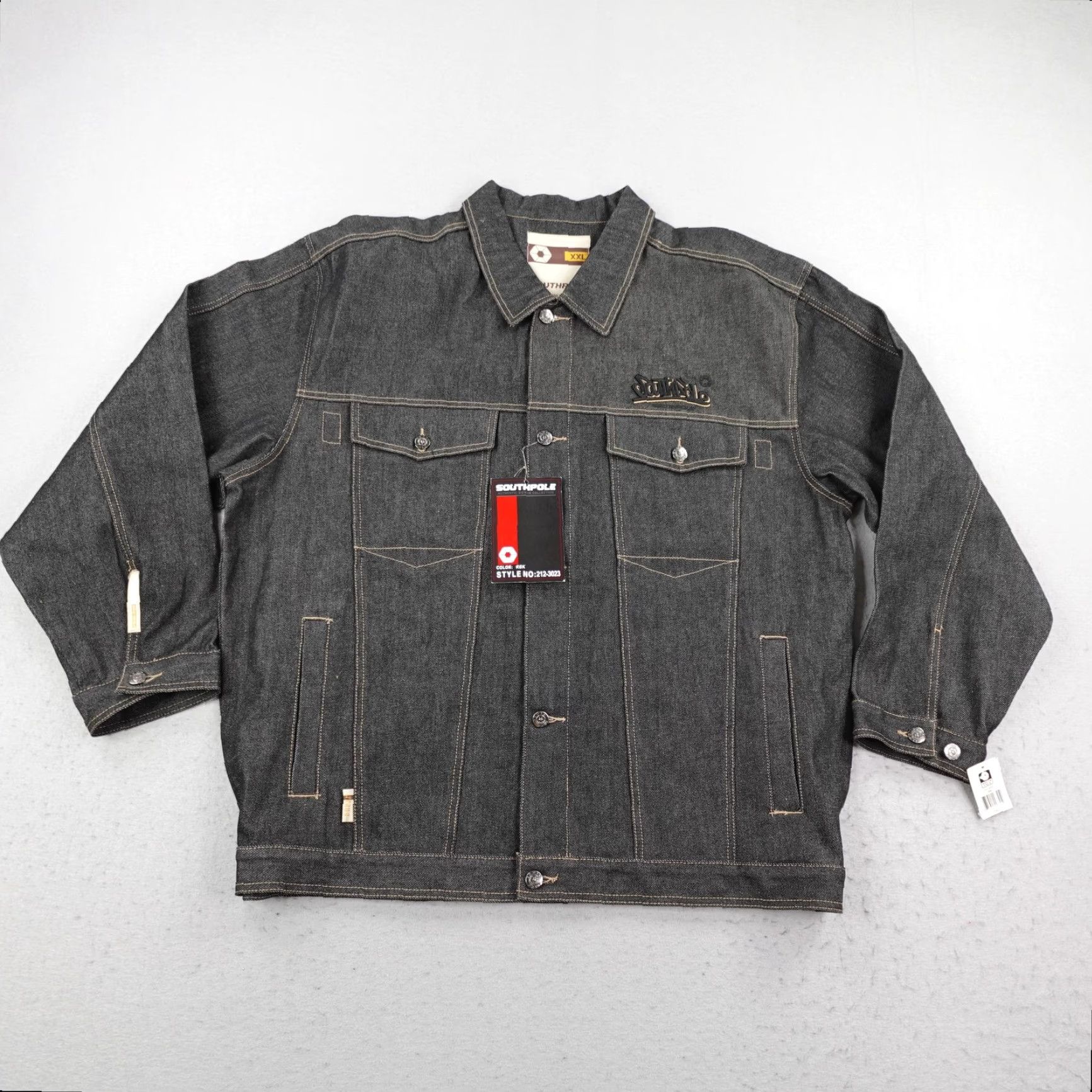 Southpole VINTAGE Southpole Jacket Mens 2XL Black Denim Graffiti Embroidered Deadstock 90s Size US XXL / EU 58 / 5 - 2 Thumbnail