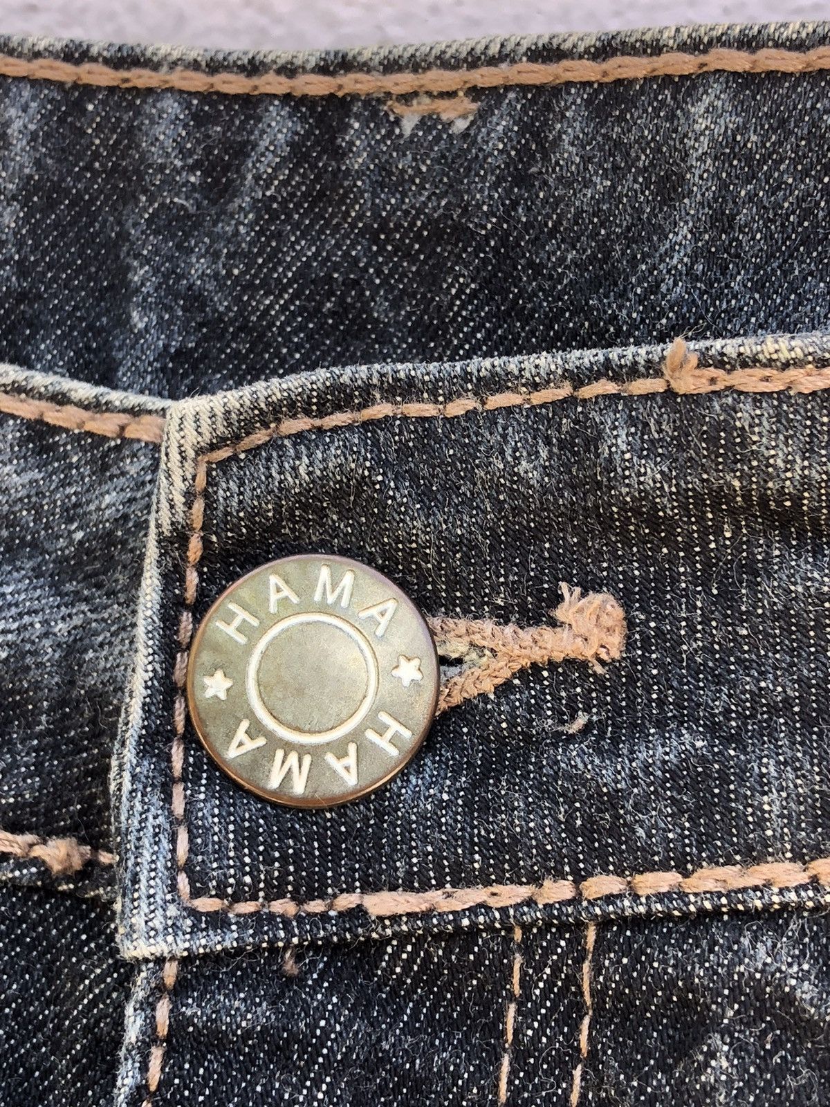 Japanese Brand Hama Skull Swarowski Logo Style Baggy Jeans Size US 36 / EU 52 - 10 Thumbnail