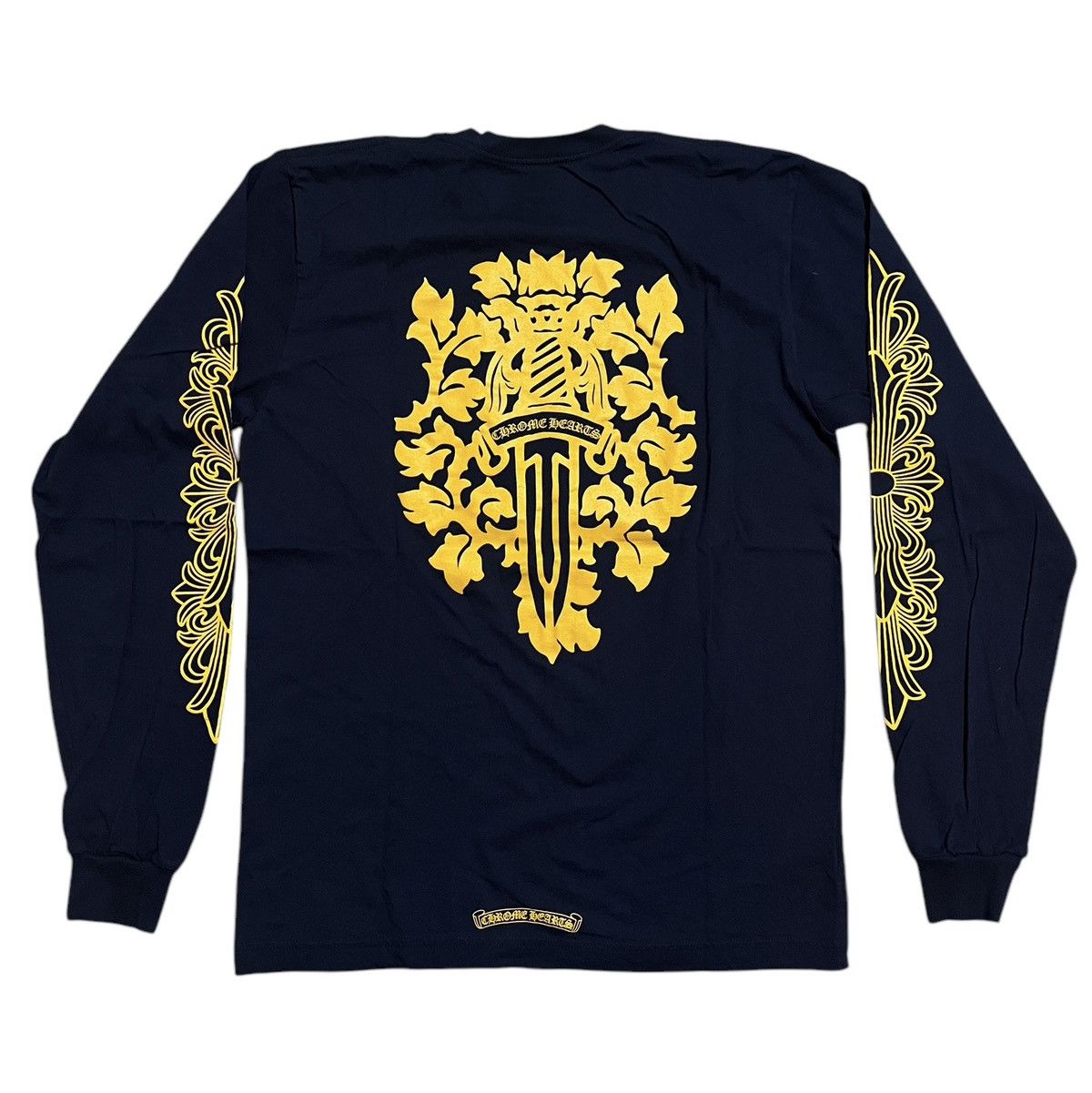 Chrome Hearts Dark Blue Dagger V89 Long Sleeve Pocket Tee