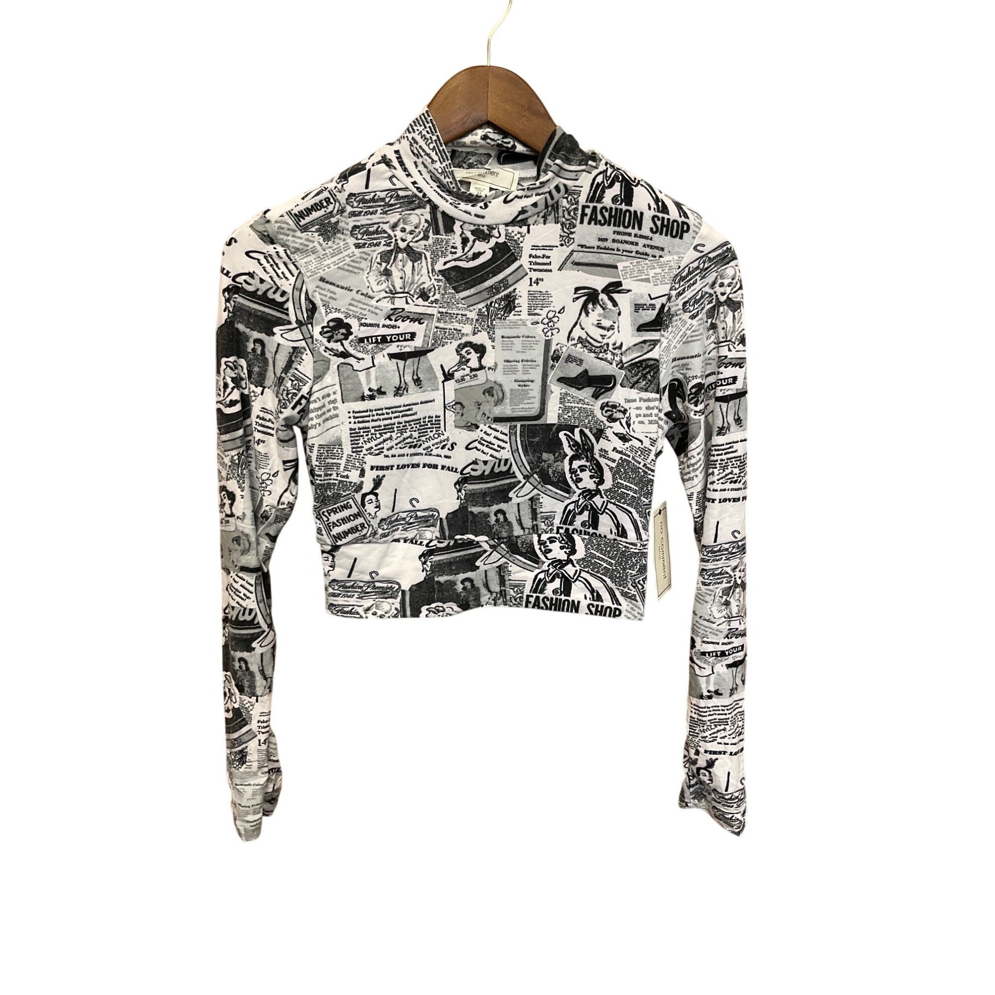 Other No Comment NY.LA Medium Womens Long Sleeve Newspaper Print C Size M / US 6-8 / IT 42-44 - 2 Thumbnail