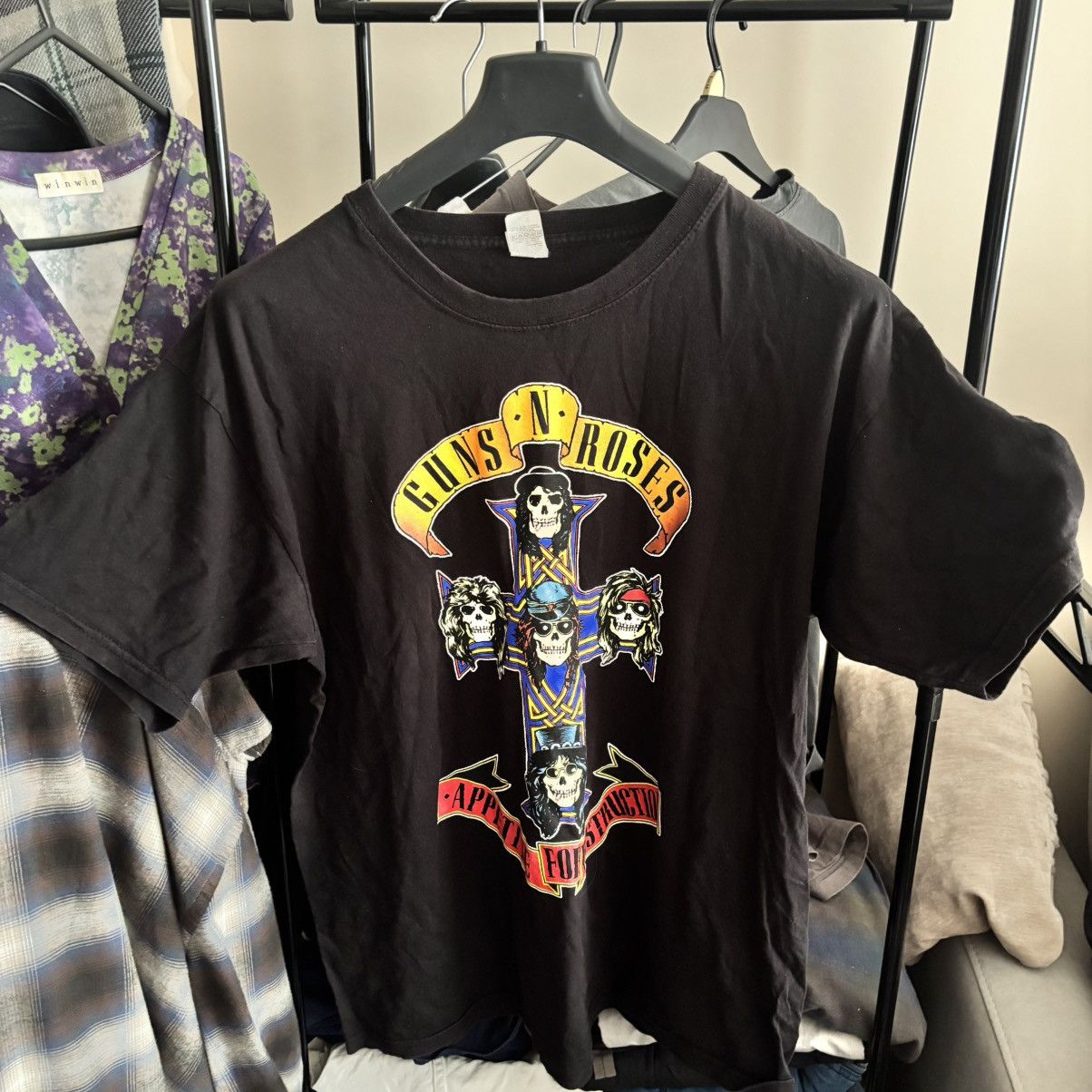 Band Tees Guns N Roses T-Shirt Punk Grunge ERD Rock Tee Back Print Size US XL / EU 56 / 4 - 1 Thumbnail