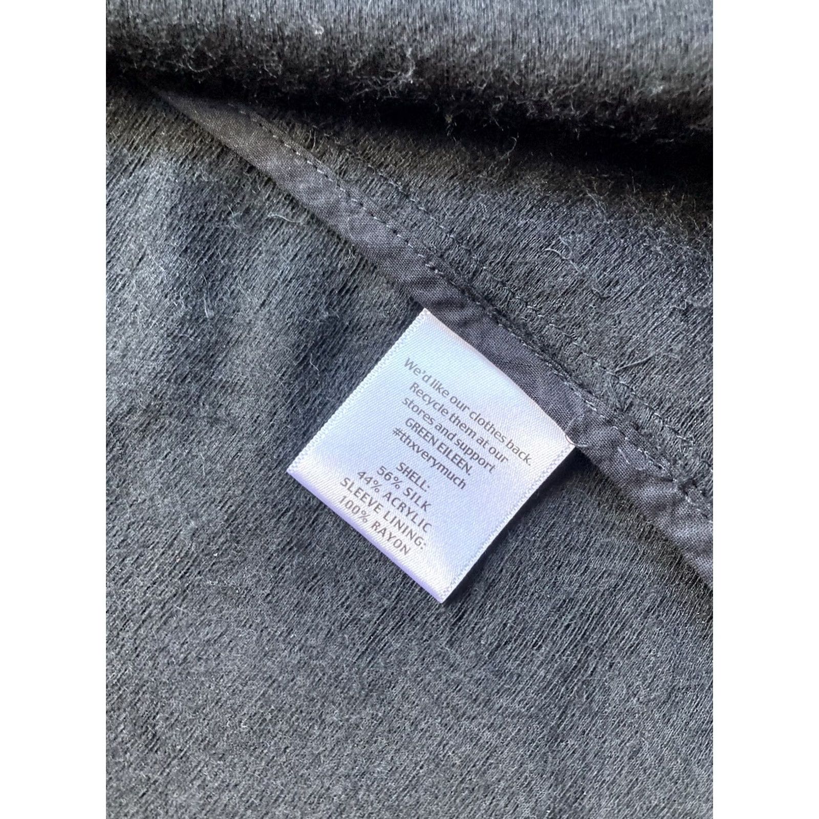Eileen Fisher Eileen Fisher Jacket Womens XS Silk Blend Open Front Black Coat Drapey Jacket Womens XS Black Silk Blend Open Front Coat Size XS / US 0-2 / IT 36-38 - 7 Thumbnail