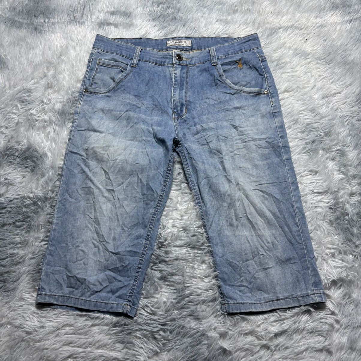 Playboy Playboy Men's Denim Shorts - Light Blue Faded Style Size US 32 / EU 48 - 1 Thumbnail