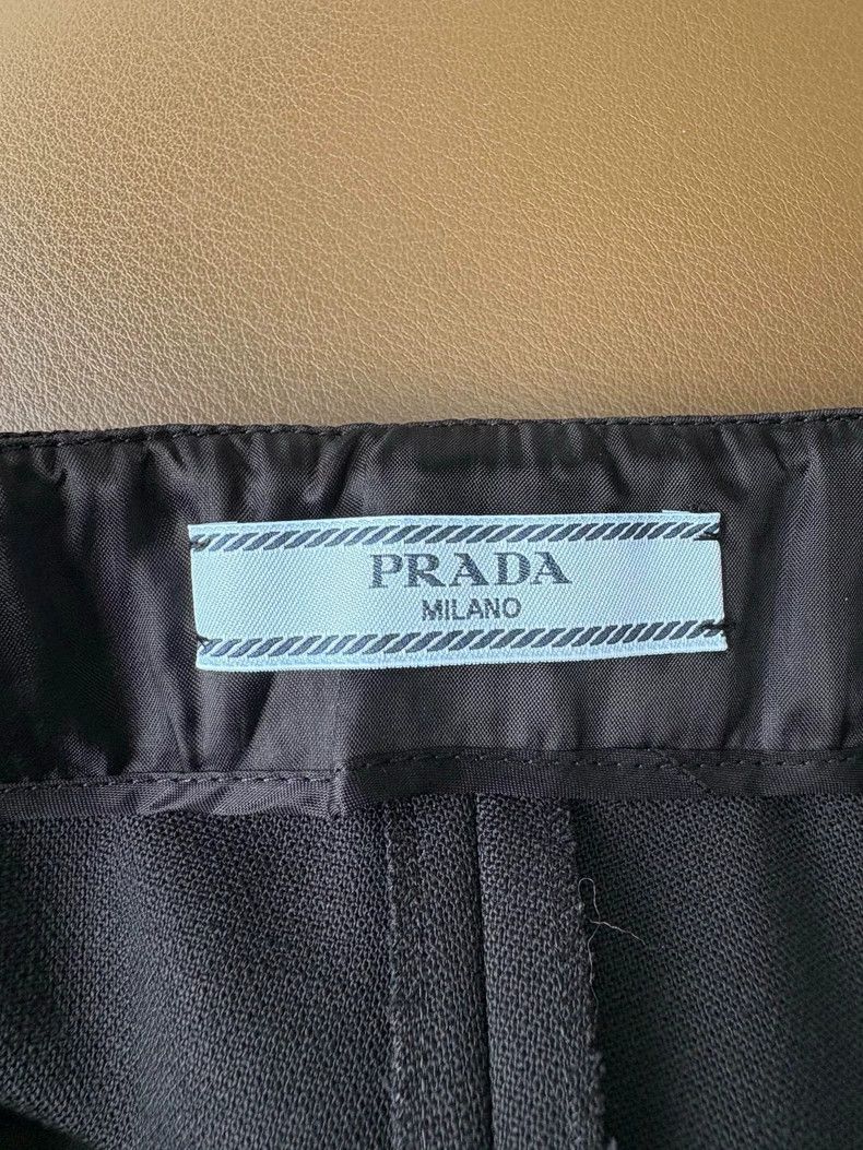 Prada Prada Black velvet bow decorated sheep wool suit pants Size 38R - 5 Thumbnail