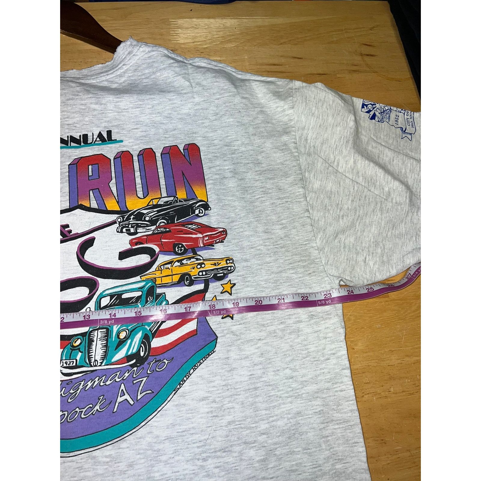 Hanes Vintage Route 66 Shirt 15th Annual Fun Run Arizona Car Tee Size US XL / EU 56 / 4 - 12 Thumbnail