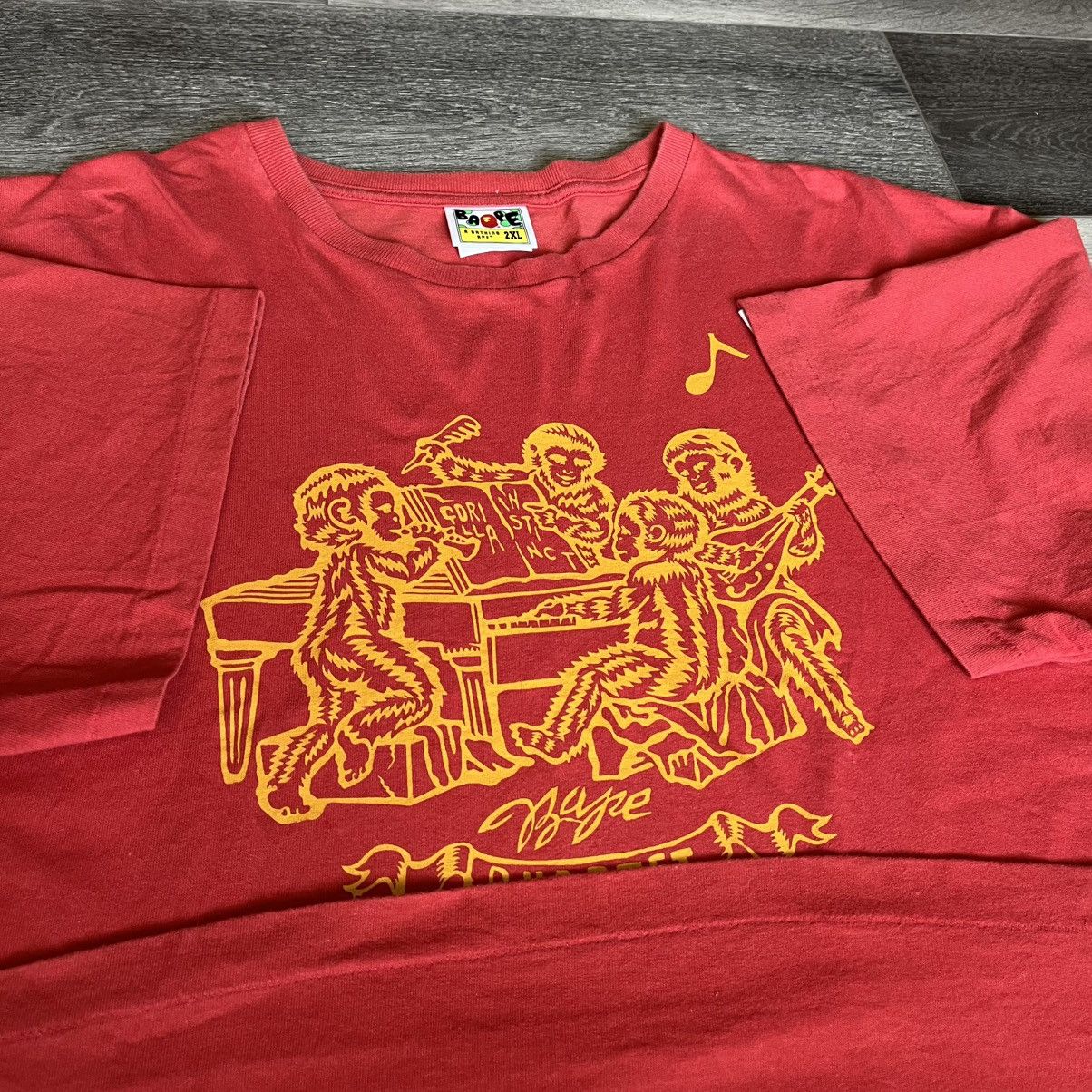 Bape Rare A Bathing Ape Bape Jazz Quartet Busy Works Logo T Shirt Size US XXL / EU 58 / 5 - 10 Thumbnail