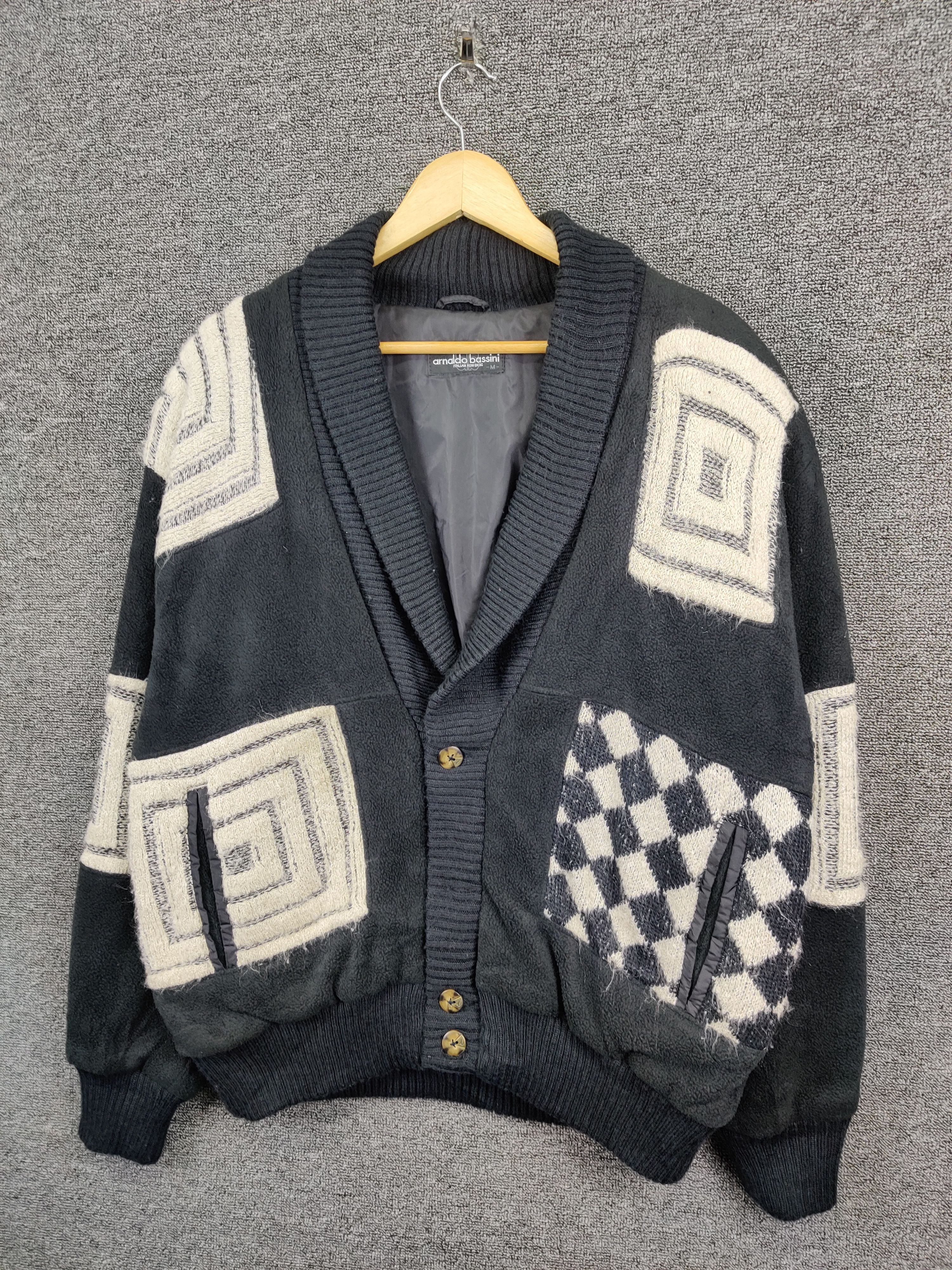 Japanese Brand Arnaldo Bassini Shawl Collar Fleece Knit Cardigan Size US M / EU 48-50 / 2 - 2 Thumbnail