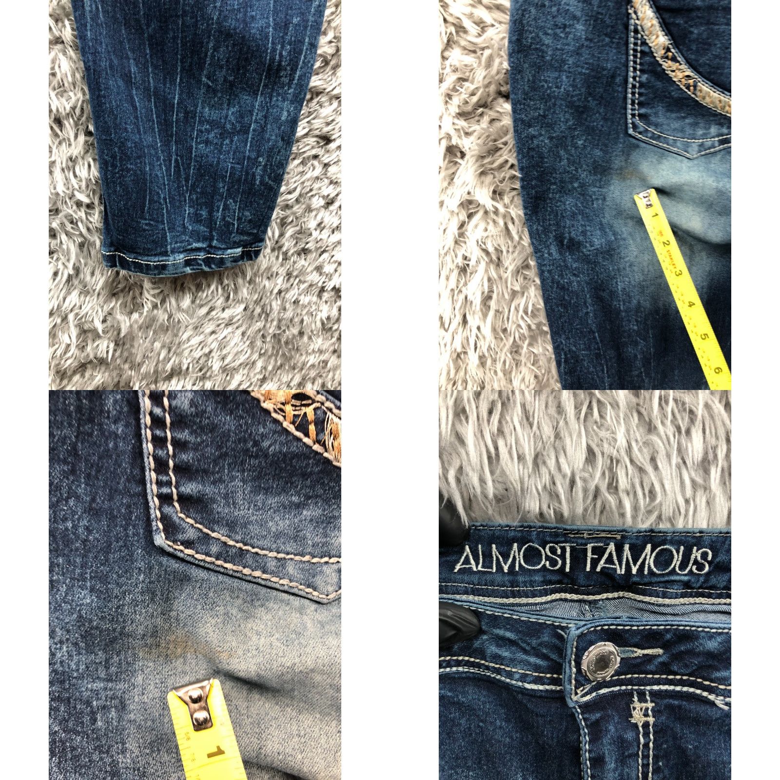 Almost Famous Almost Famous Jeans Skinny 22 Womens Plus Size Mid Rise Dark Wash Blue Vintage No Size 40" / US 18 - 8 Thumbnail