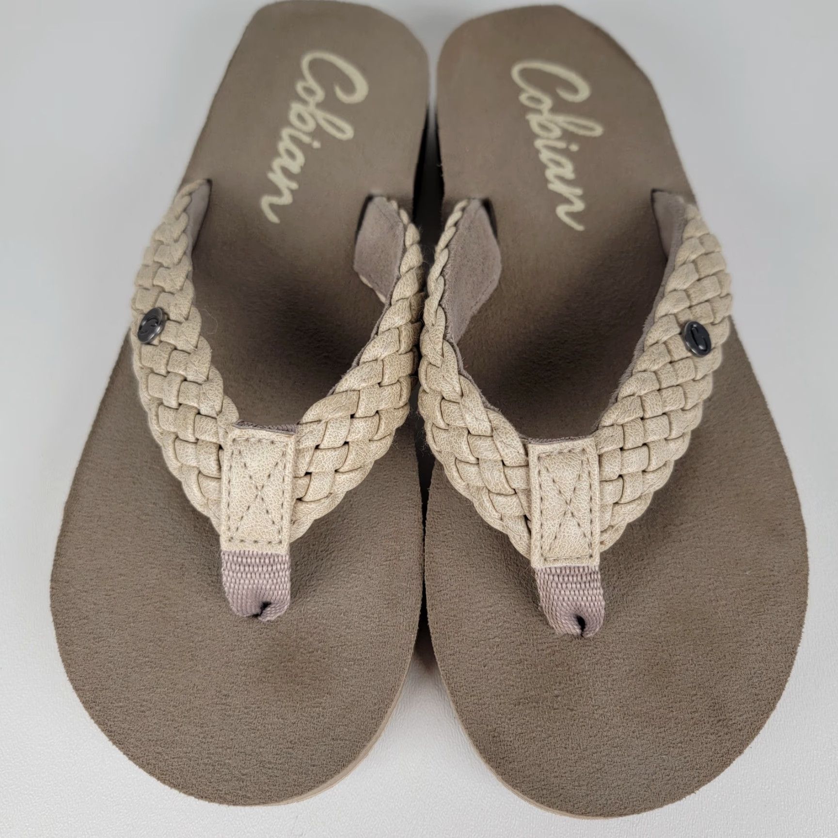 Vintage Cobian Women's Sandal Braided Bounce Flip Flops Slipper 5/6 Cream Size US 5 / IT 35 - 2 Thumbnail