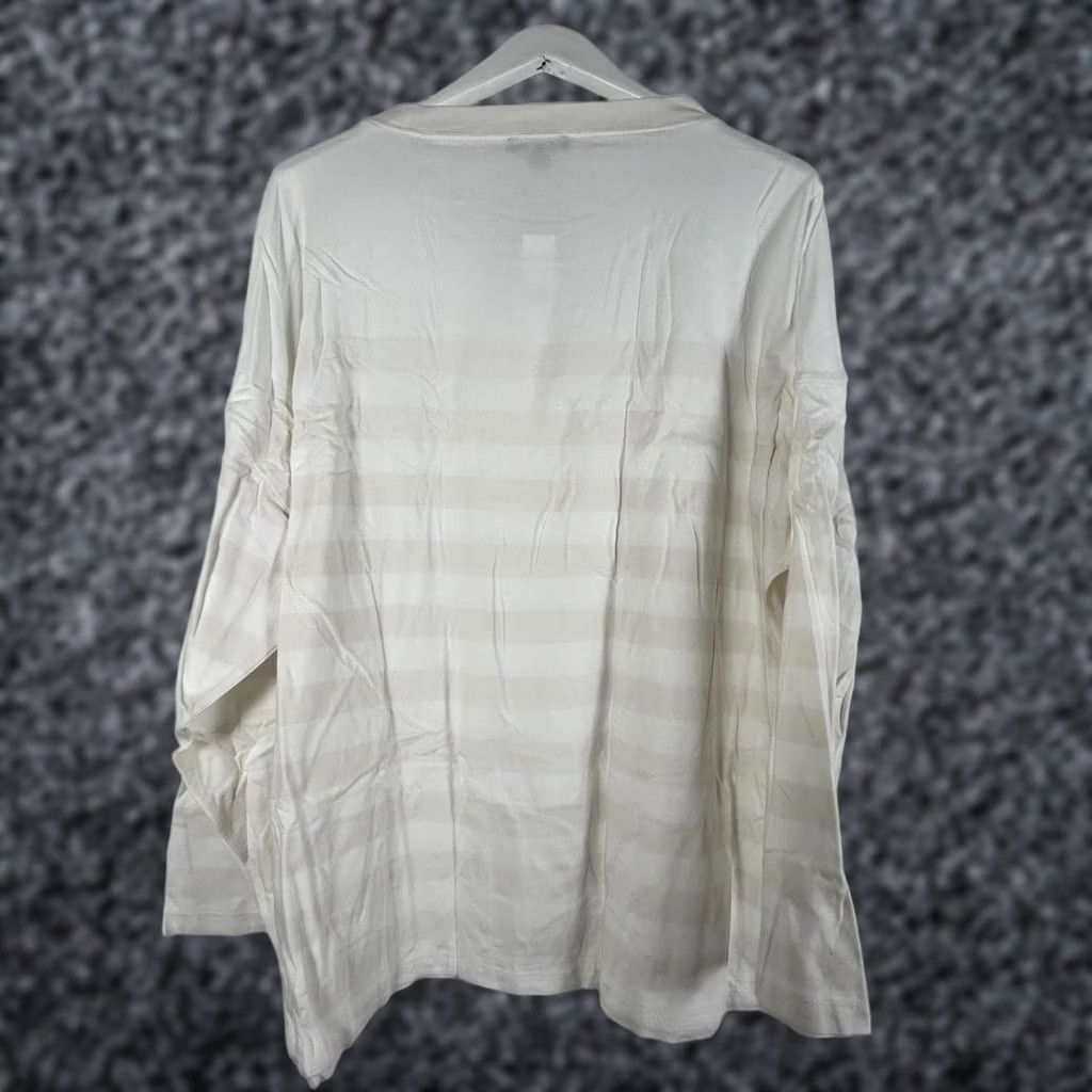 J.Crew J.Crew Womens Medium Cream Striped Essential Wide Sleeve T-Shirt NWT AY934 Size M / US 6-8 / IT 42-44 - 1 Thumbnail