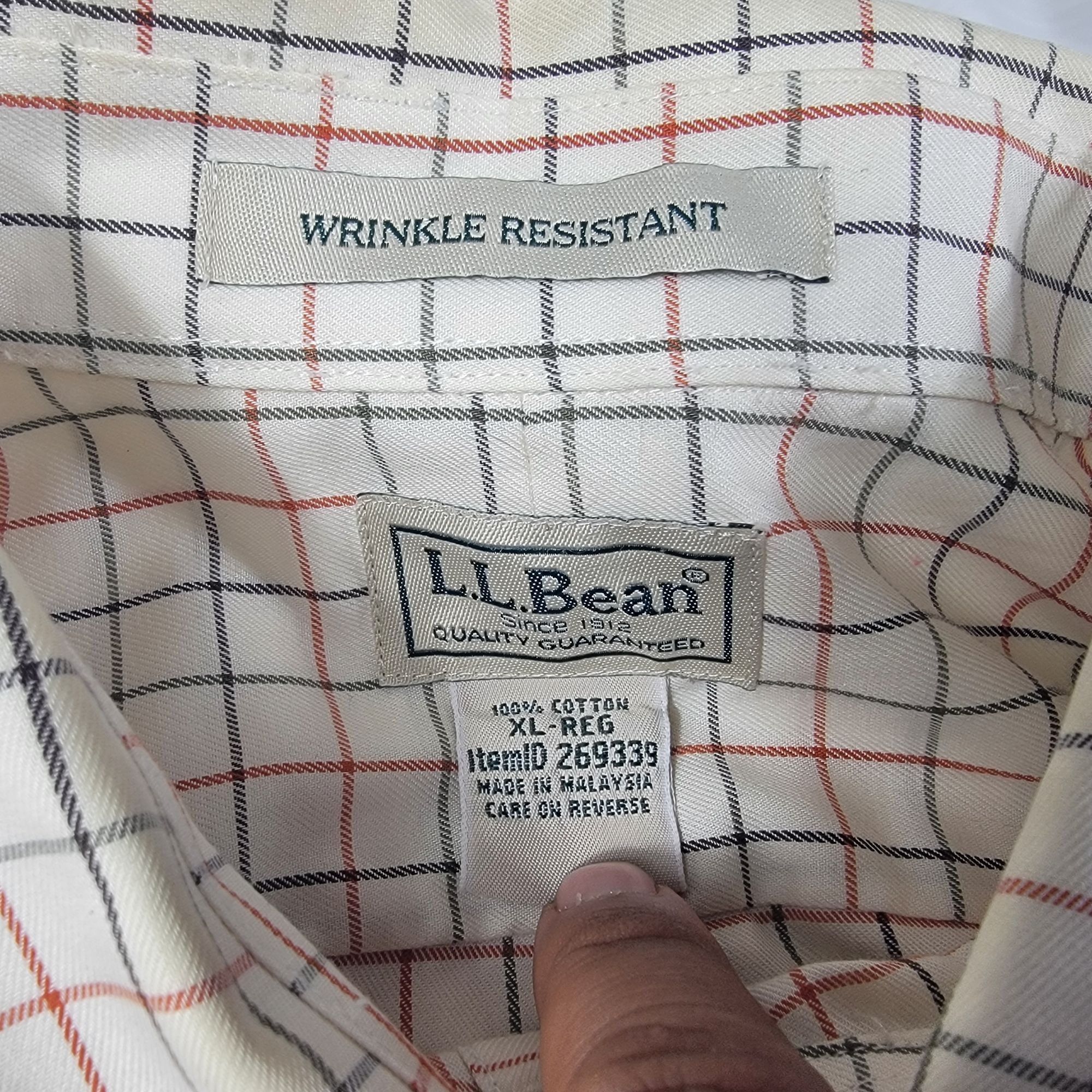 L.L. Bean LL Bean Mens XL Beige Wrinkle Resistant Plaid Button Down Sh Size US XL / EU 56 / 4 - 4 Thumbnail