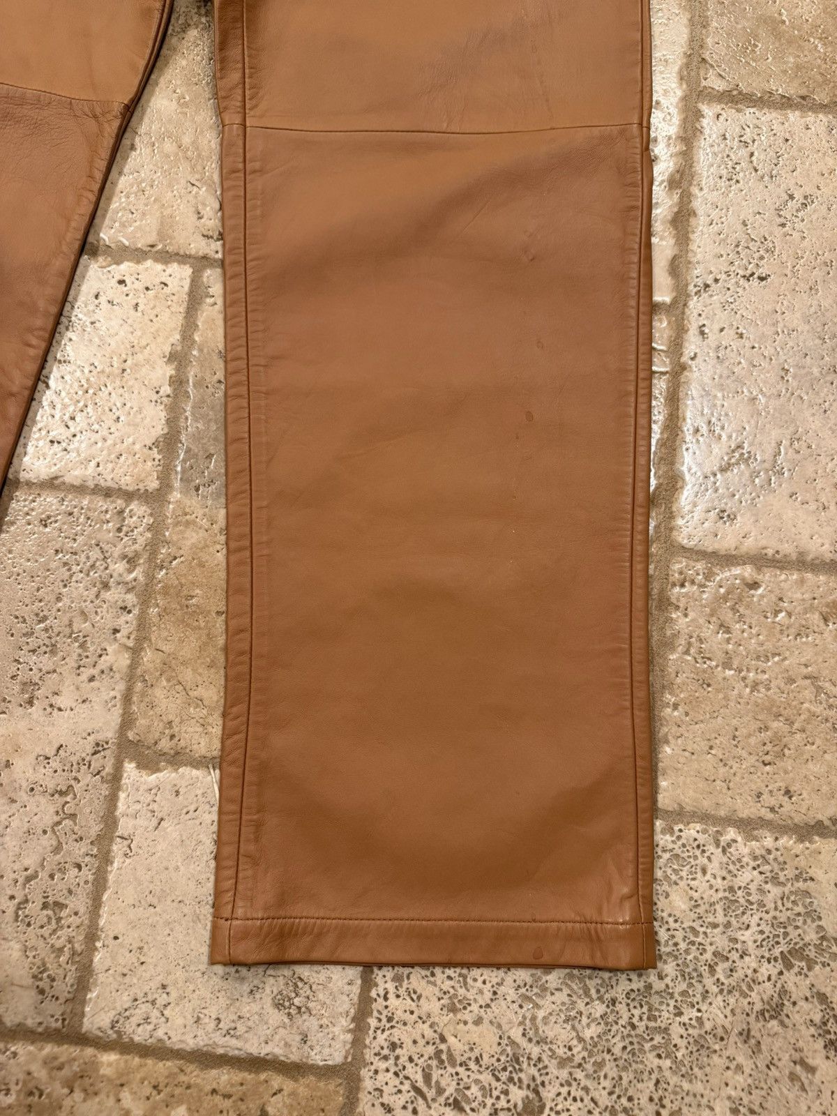Loewe Loewe Pantalon Broncead Calfskin Leather Tan Trouser Pants Size US 33 - 4 Thumbnail