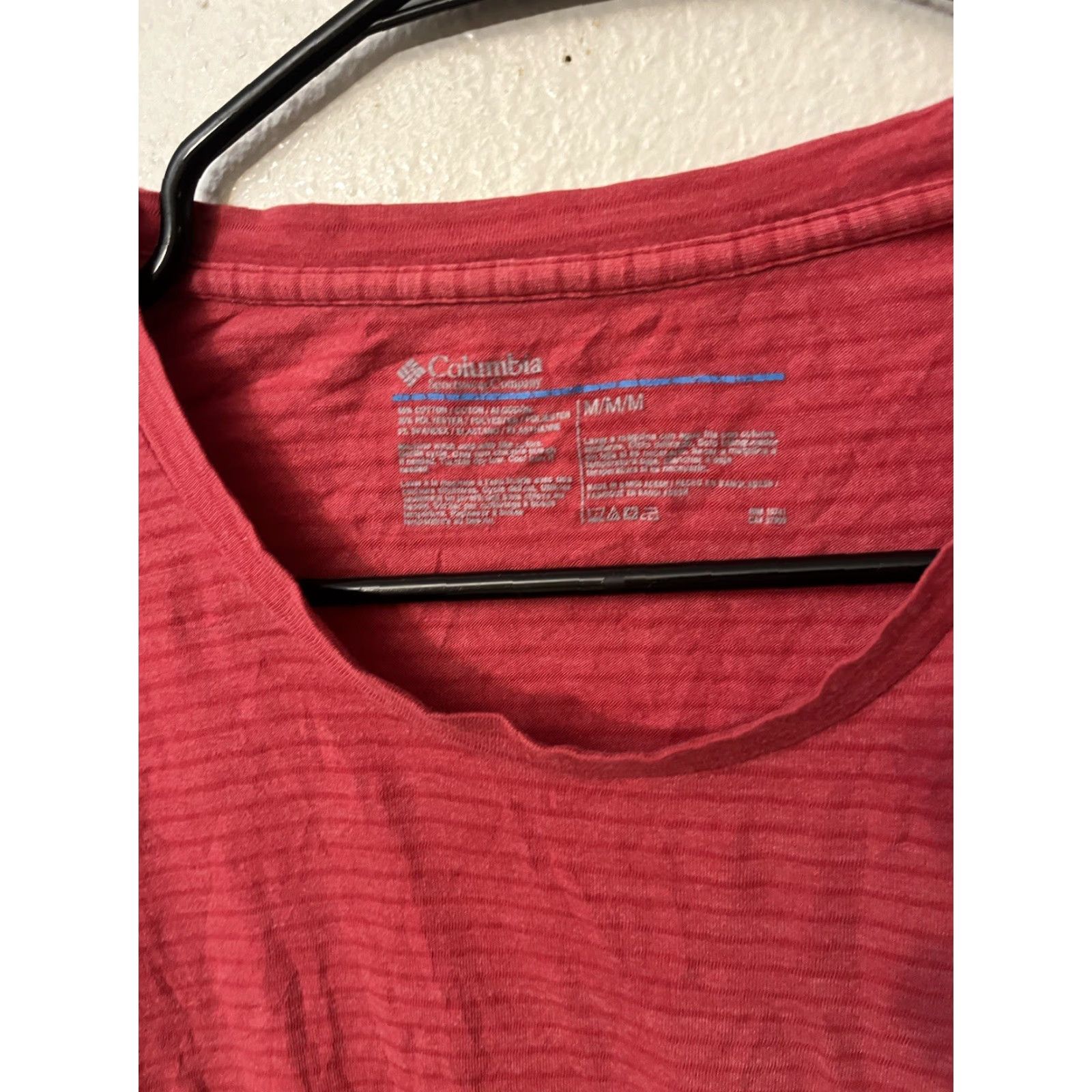 Logo 7 Columbia Logo Tee T Shirt Men Medium Red Striped Crew Neck Size US M / EU 48-50 / 2 - 3 Thumbnail