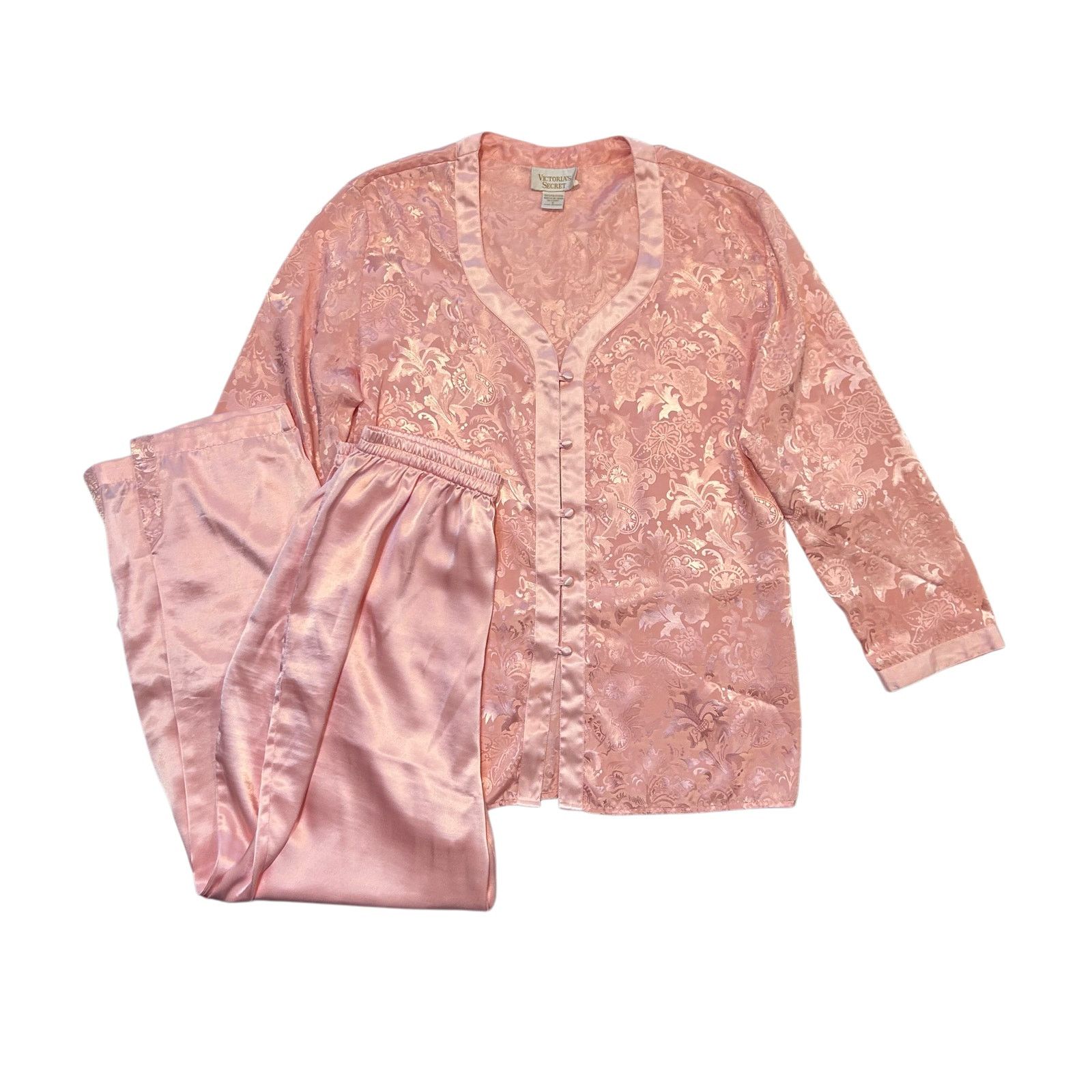 Victoria's Secret Vintage 80s Victoria's Secret Silky Pajama Set Size S Size S / US 4 / IT 40 - 1 Thumbnail