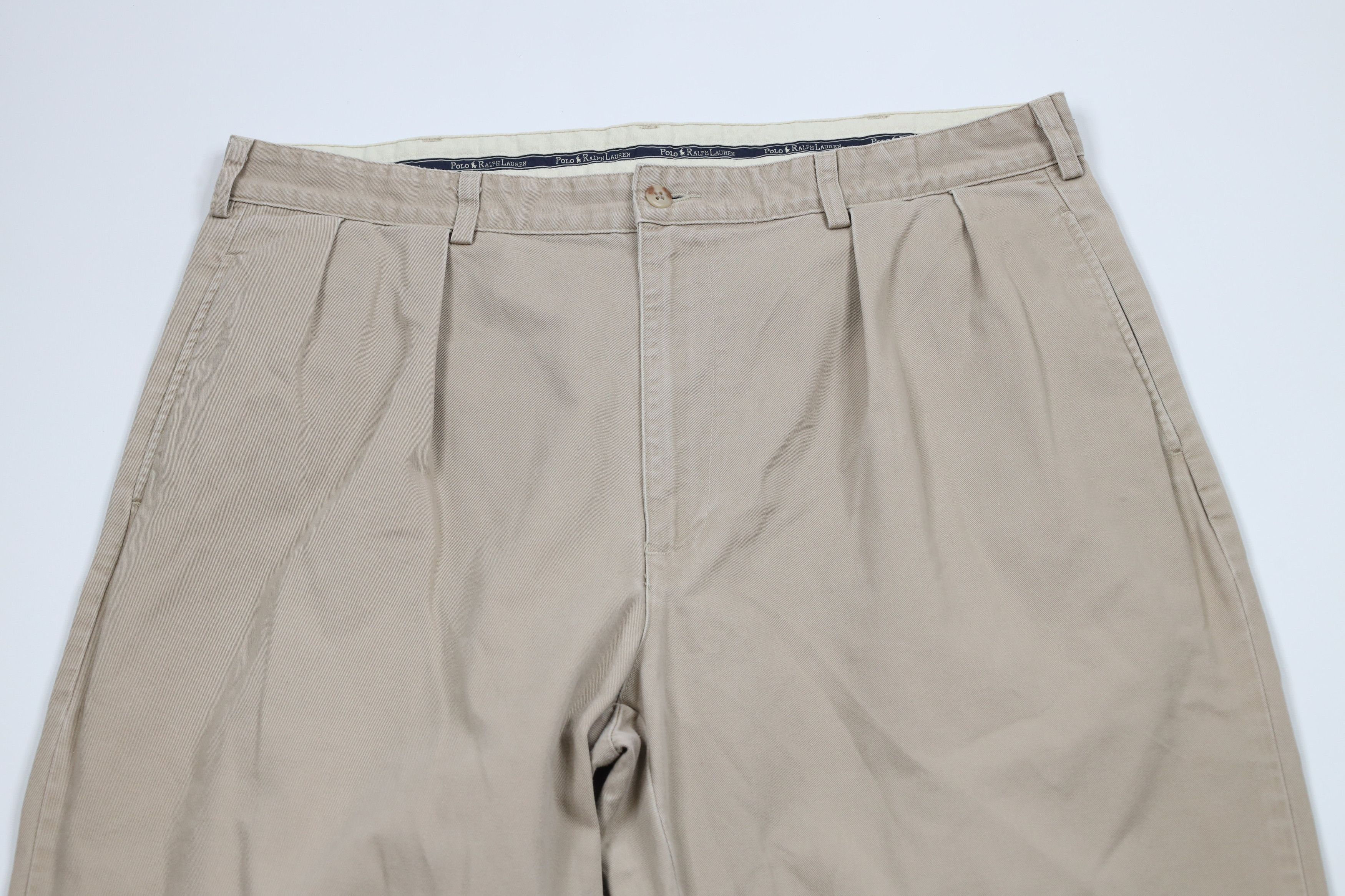 Ralph Lauren × Vintage Vintage 90s Ralph Lauren Chino Pants Beige Cotton USA Size US 36 / EU 52 - 2 Thumbnail