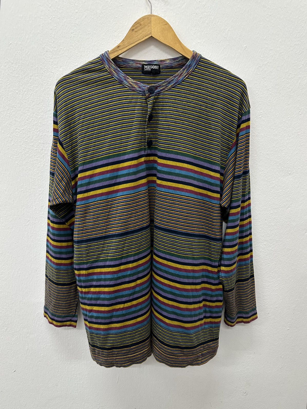 Missoni Vintage Missoni Multicolour Half Button L/S Shirt Size US M / EU 48-50 / 2 - 1 Thumbnail