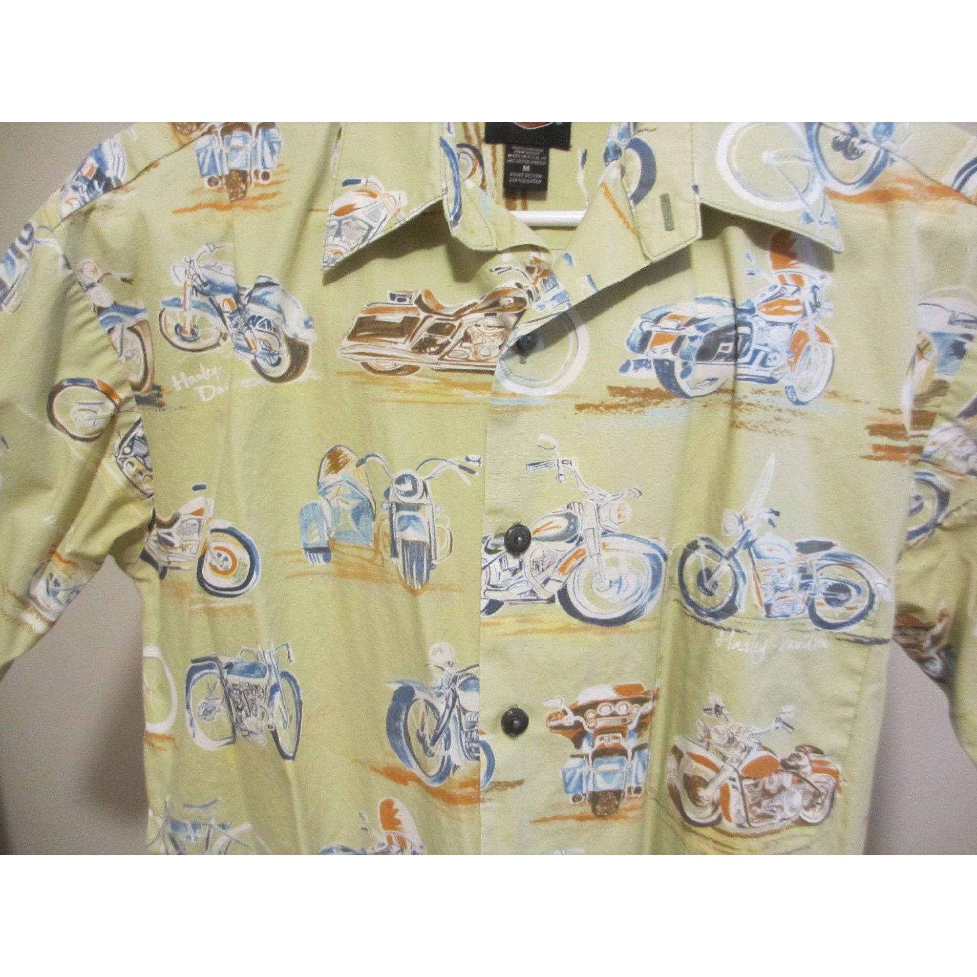 Harley Davidson Harley-Davidson Mens Button-Up Shirt With Motorcycle Print D Size US M / EU 48-50 / 2 - 2 Thumbnail