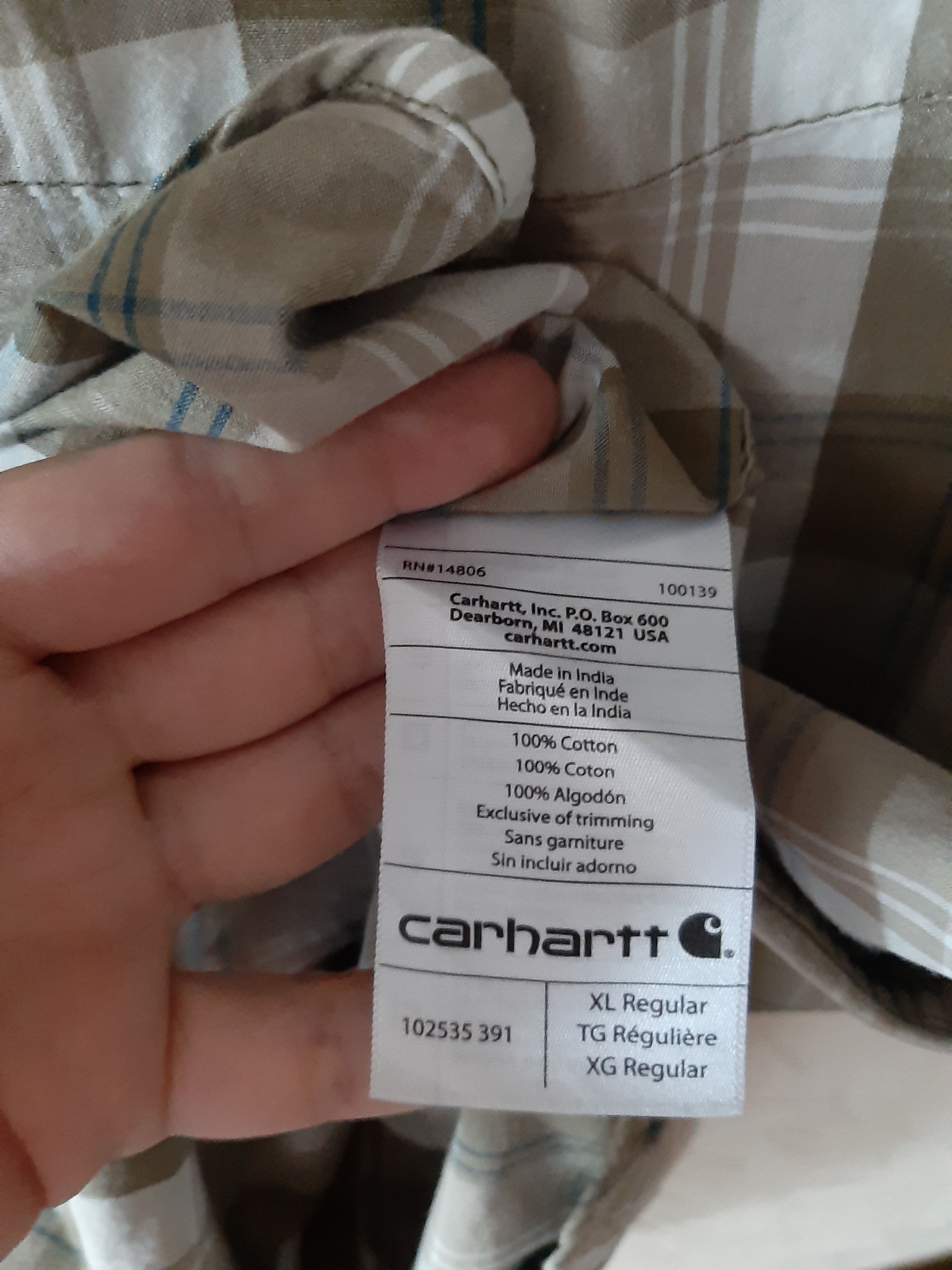 Carhartt Carhartt Shirt Small Button Up Brown Plaid Short Sleeve Work Size US XL / EU 56 / 4 - 4 Thumbnail