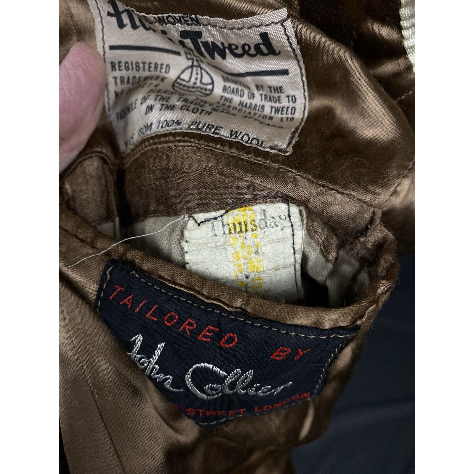 Harris Tweed Harris Tweed Vintage Men's Beige Brown Wool Blazer Jacket Si Size 52R - 10 Thumbnail