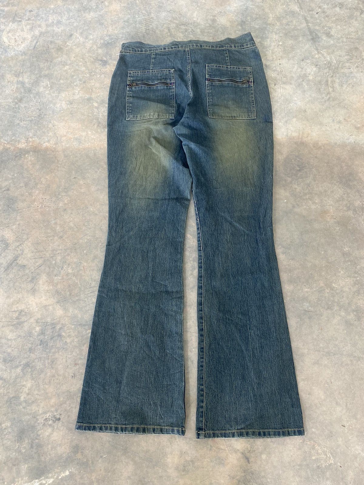 Hysteric Glamour × Japanese Brand × Le Grande Bleu (L.G.B.) Gloria Flare Jeans Mud wash Bondage 90s Punk Grunge Size US 32 / EU 48 - 8 Thumbnail